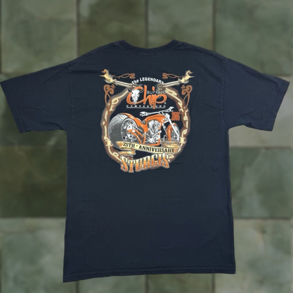 Gildan VINTAGE Buffalo Chip Campground T Shirt Adult Large Biker Rally 2006 Y2K Gildan Black Mens Shirt L Size US L / EU 52-54 / 3 - 1 Thumbnail