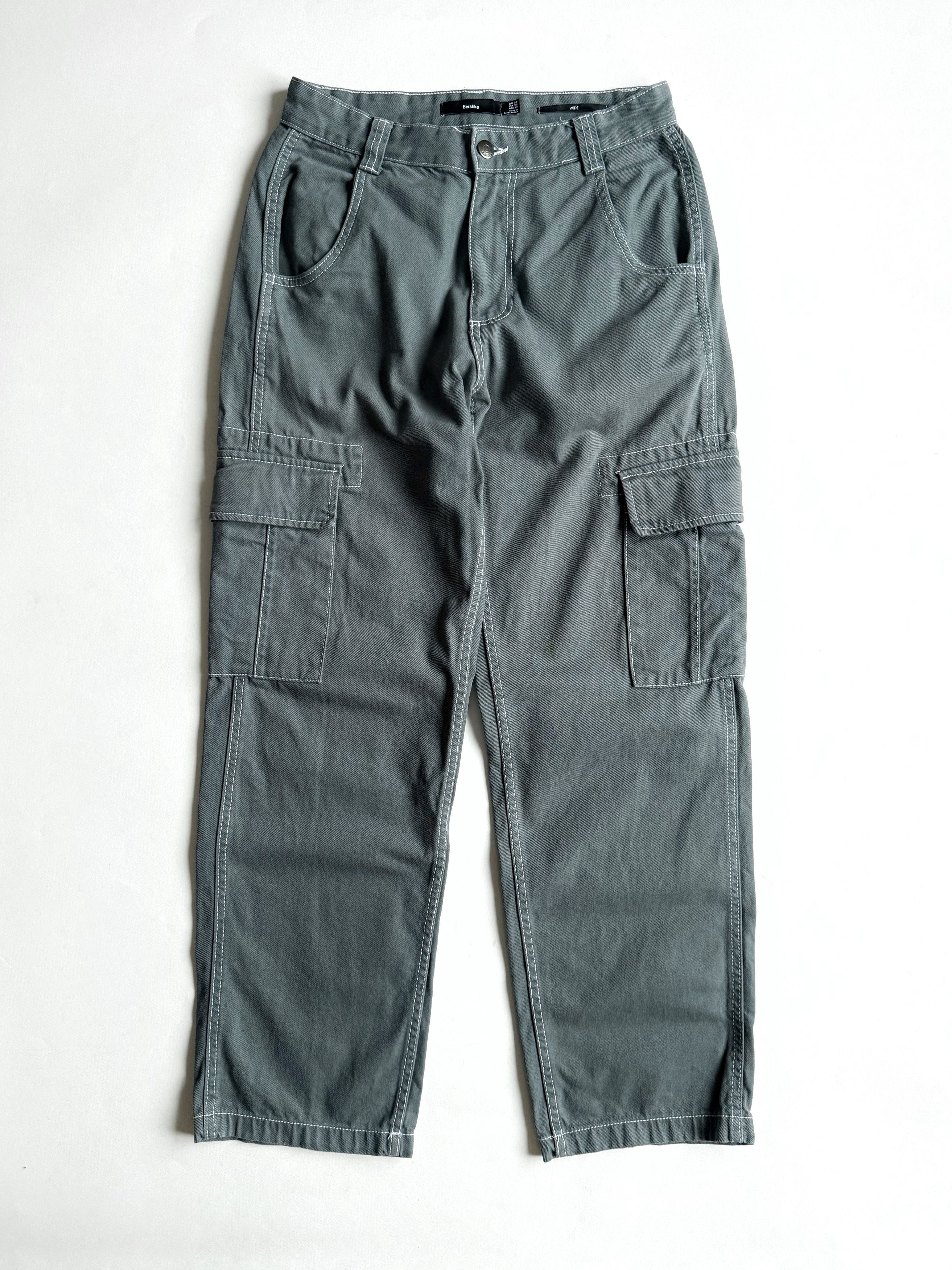 Bershka Men's Bershka Denim Wide Cargo Pants Sz30 Size US 30 / EU 46 - 1 Thumbnail