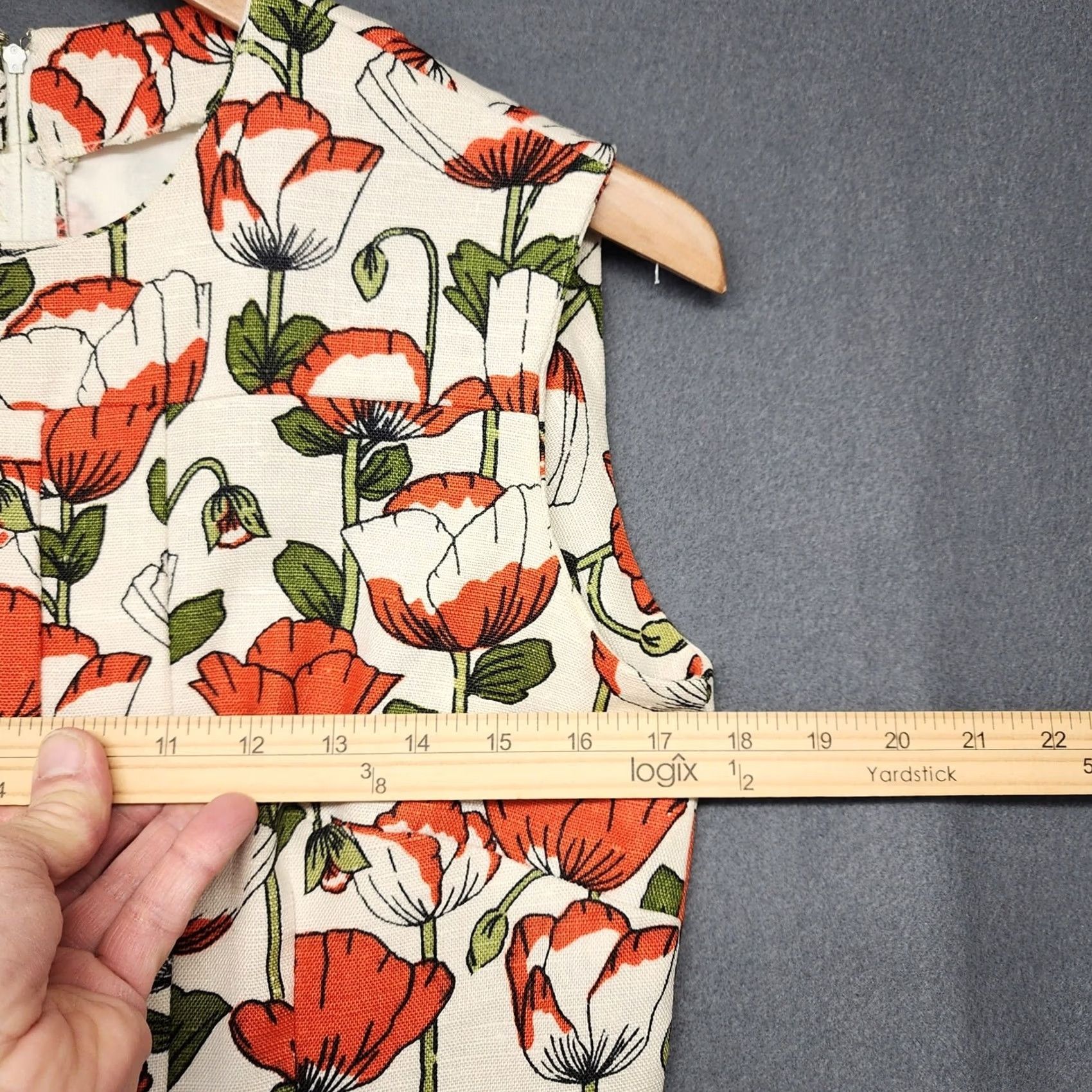 Vintage VINTAGE 60s Handmade Womens 2 Piece Dress Top Set Orange Floral Mod Pleat Belt S/M Womens Size S / US 4 / IT 40 - 7 Thumbnail