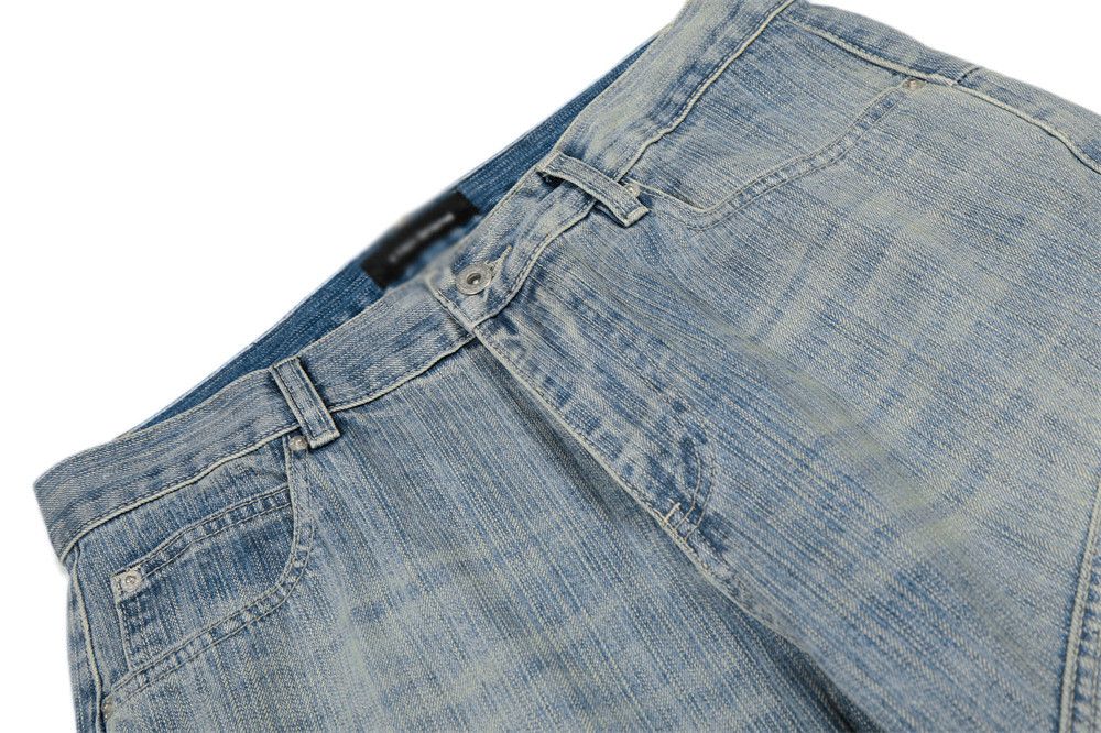 Japanese Brand Retro punk distressed patchwork flared washed gradient jeans Size US 32 / EU 48 - 3 Thumbnail