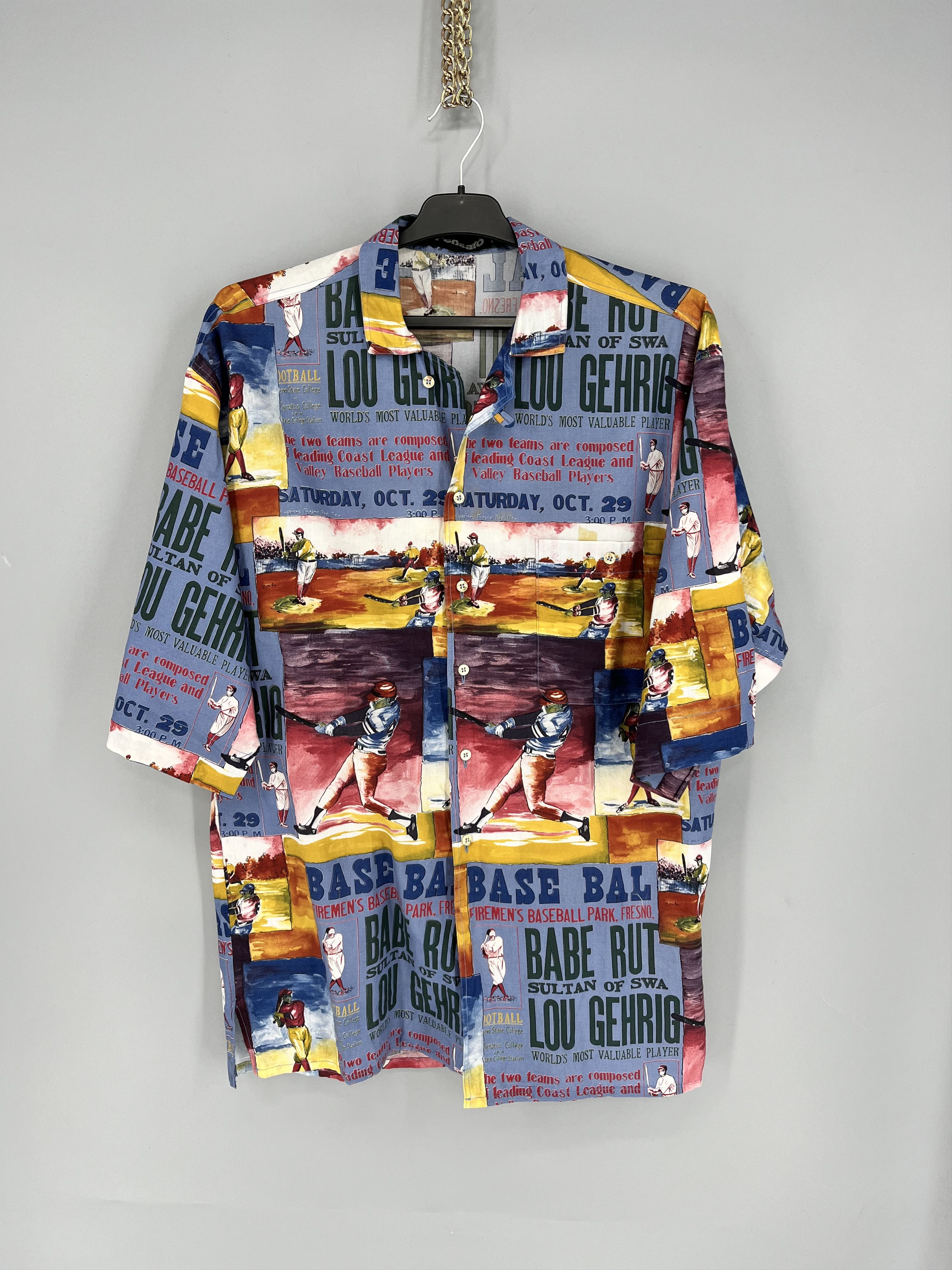 Other Vintage 90s Pensato Print Baseball Hawaiian Button Shirt Size US M / EU 48-50 / 2 - 1 Thumbnail