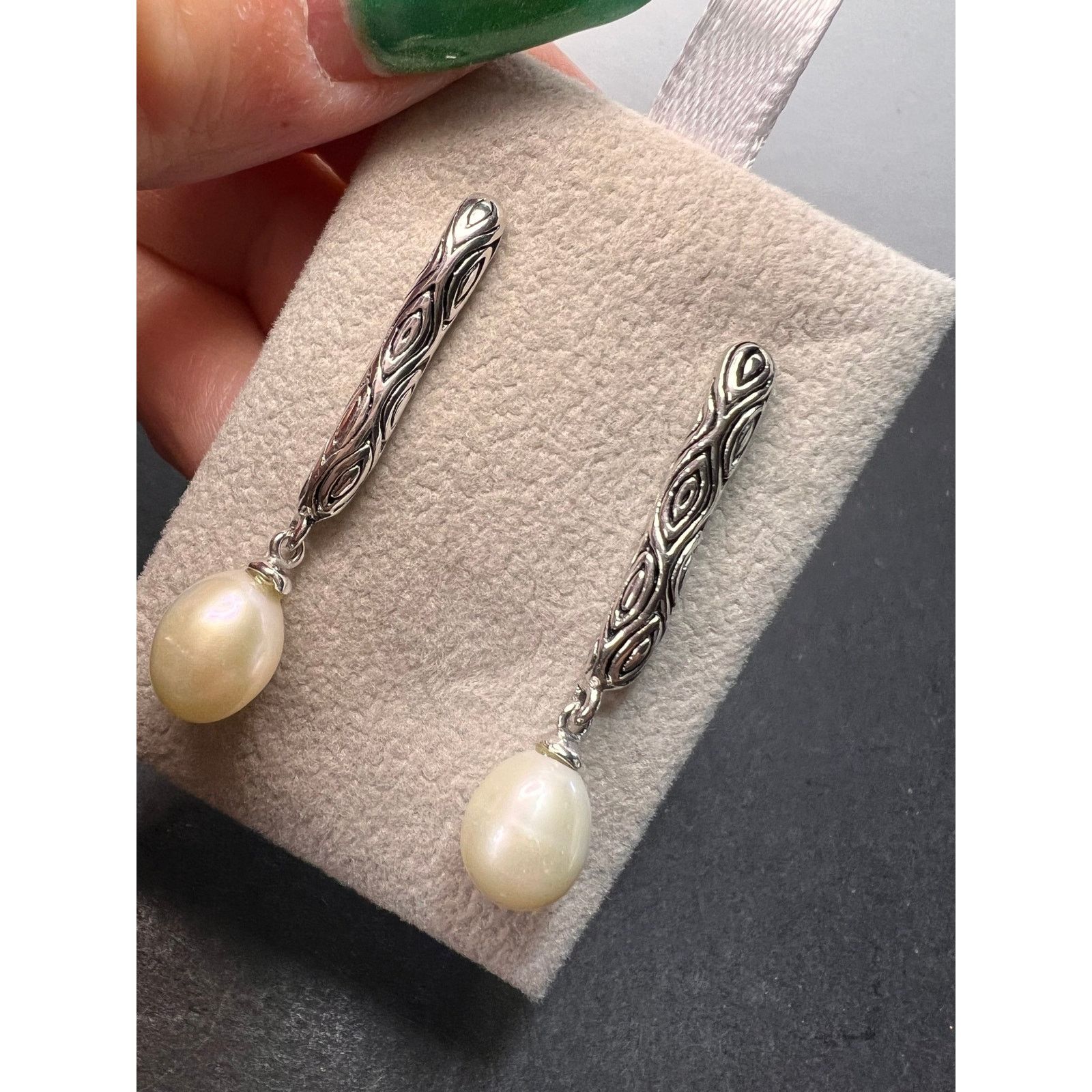 Other Thai sterling silver freshwater pearl drop earrings Size ONE SIZE - 4 Thumbnail