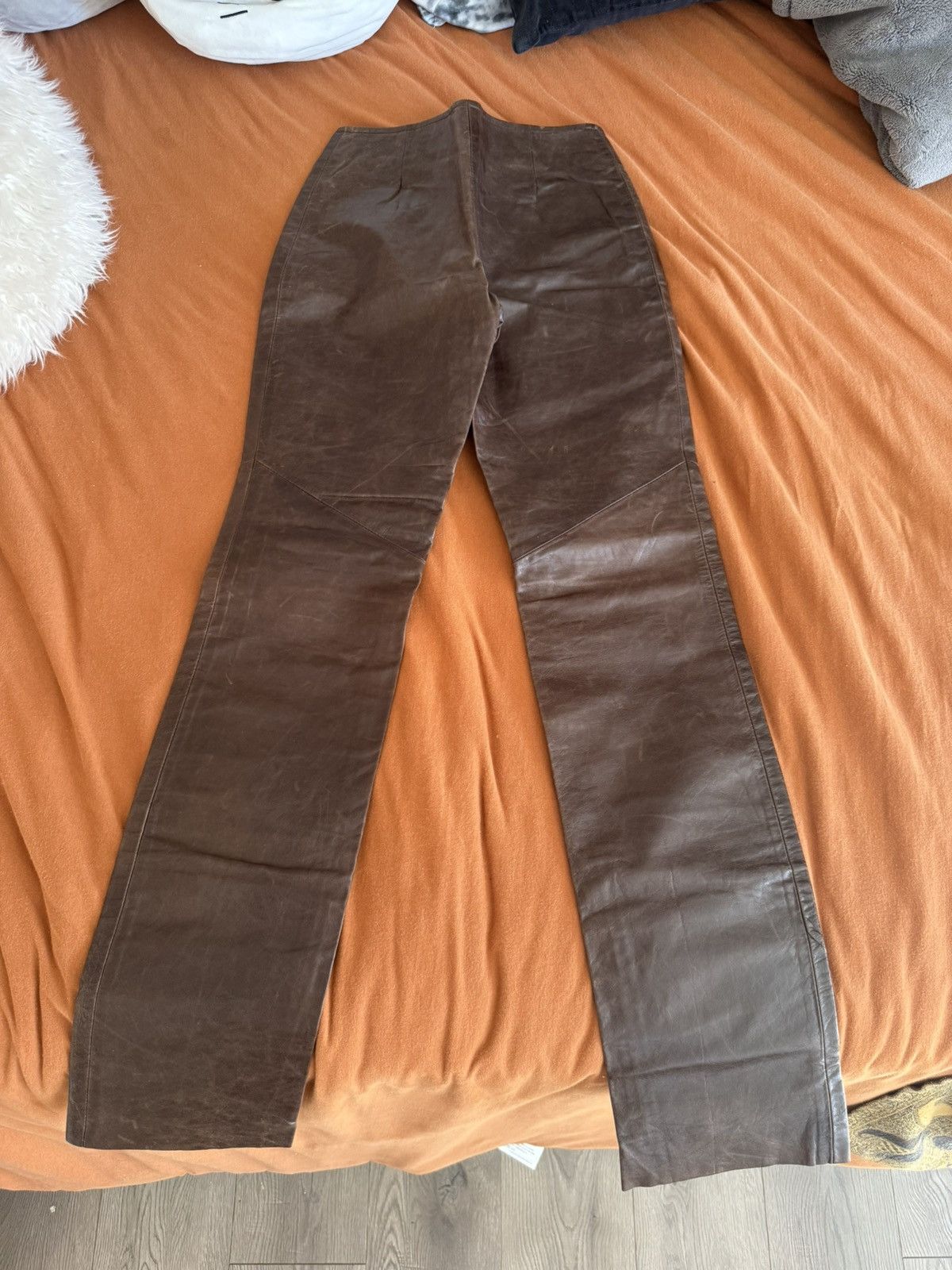 Vera Pelle Italian Leather Vaunt Pants Size 26" / US 2 / IT 38 - 2 Thumbnail