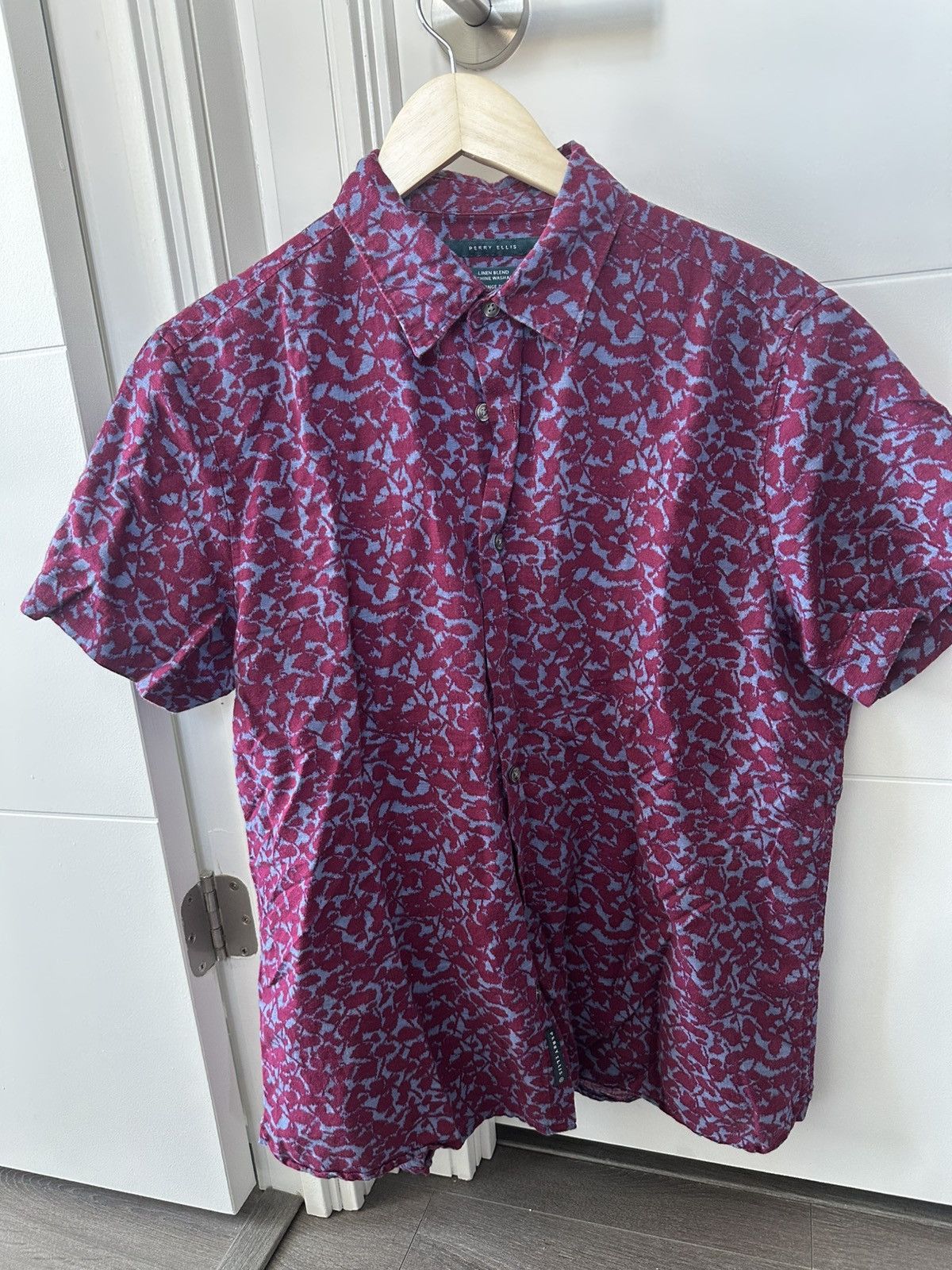 Perry Ellis Linen Short Sleeve Size US M / EU 48-50 / 2 - 1 Thumbnail