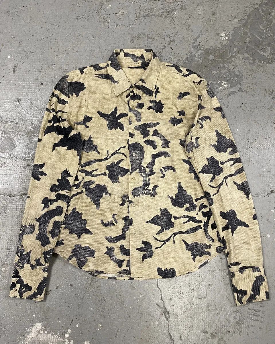 Roberto Cavalli AW2001/02 Roberto Cavalli Brown Peace Camouflage Shirt Size US M / EU 48-50 / 2 - 1 Thumbnail