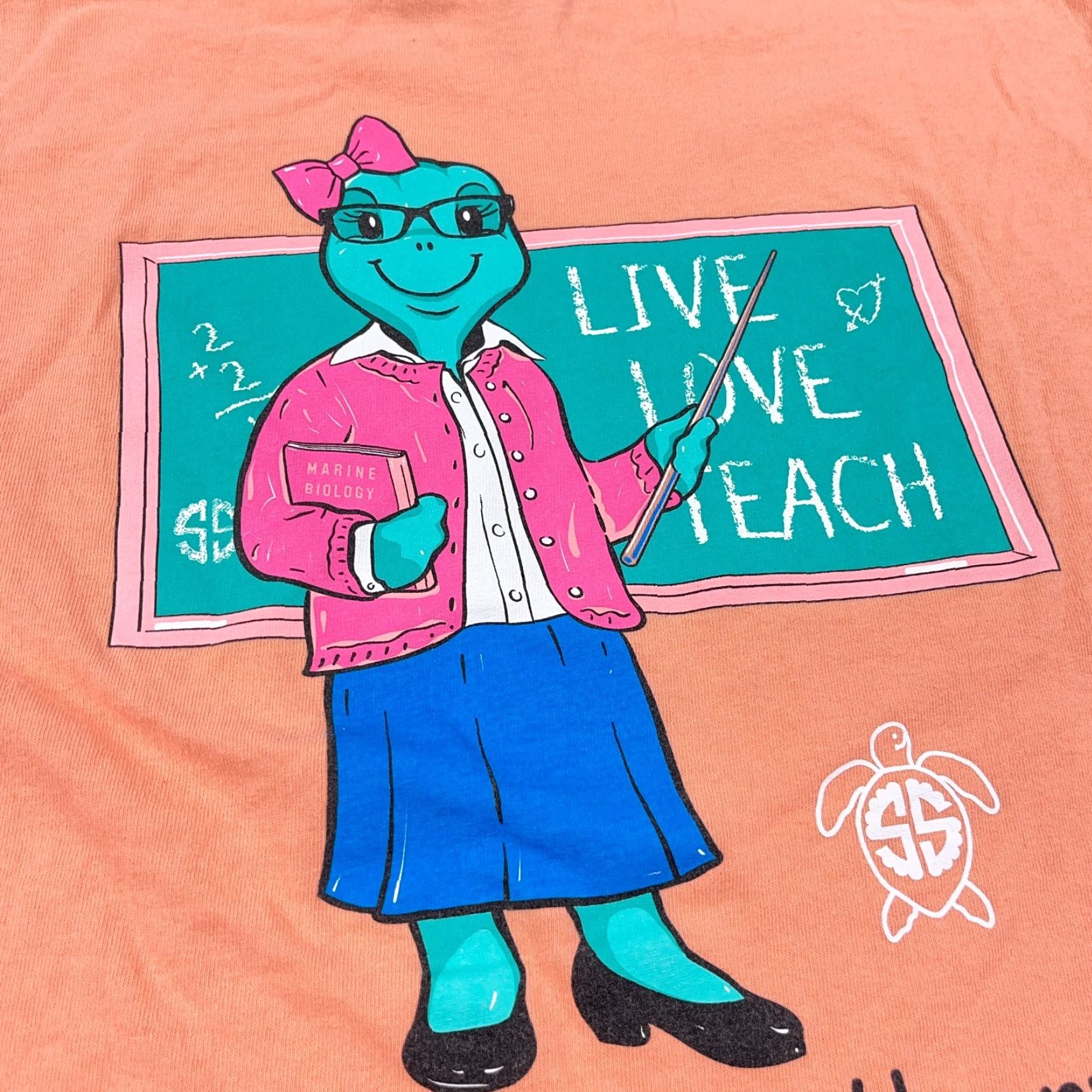 Alife VINTAGE Simple Southern Shirt Women Medium Orange Tee Teacher Life School Peach Ladies Size M / US 6-8 / IT 42-44 - 4 Thumbnail