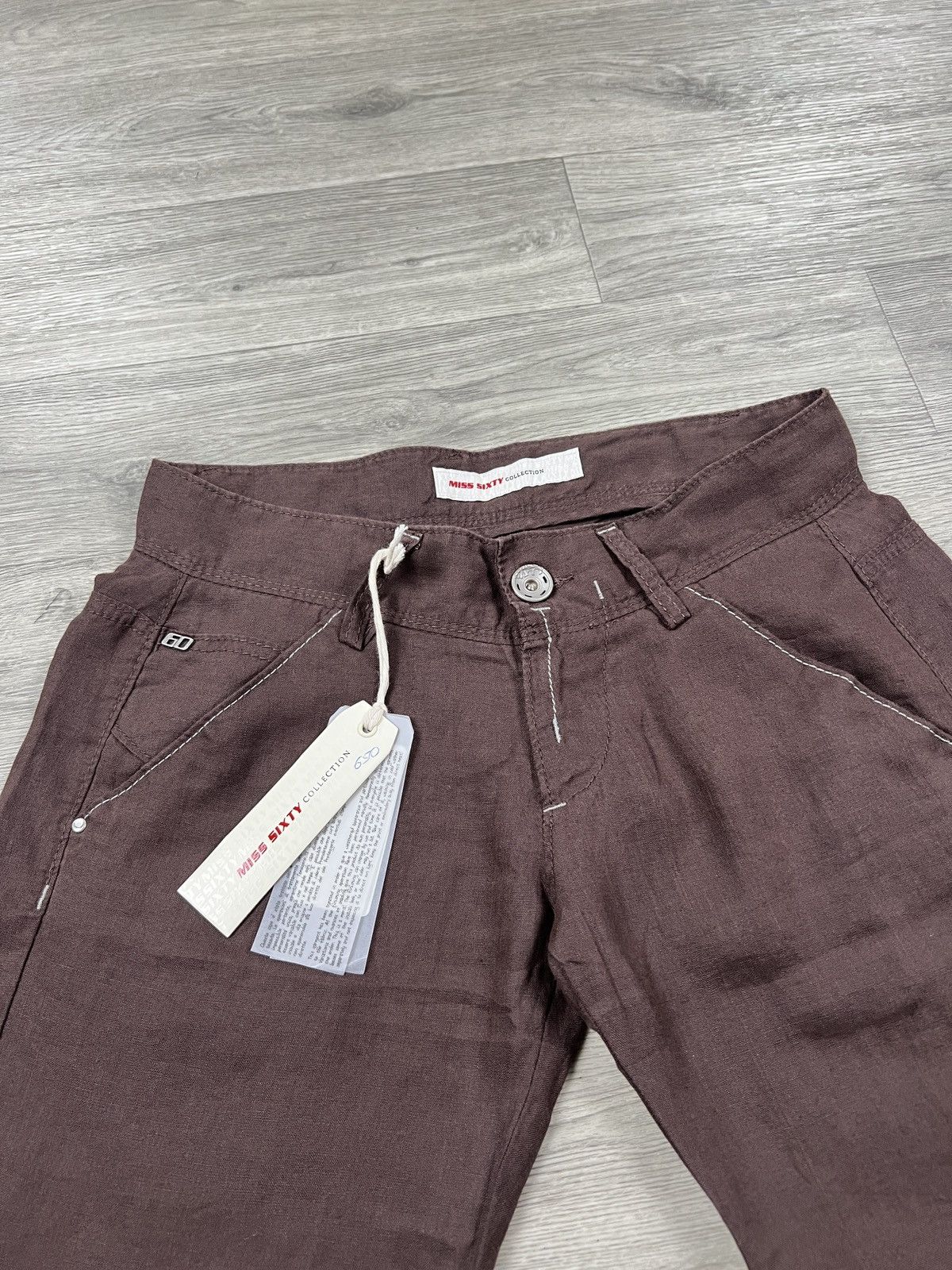 Miss Sixty MISS SIXTY BROWN LINEN PANTS WOMEN’S SIZE 26 Size 26" / US 2 / IT 38 - 2 Thumbnail