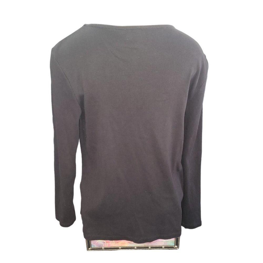 Chicos CT792a Chico's Ladies Black Long Sleeve Top L Size L / US 10 / IT 46 - 3 Thumbnail