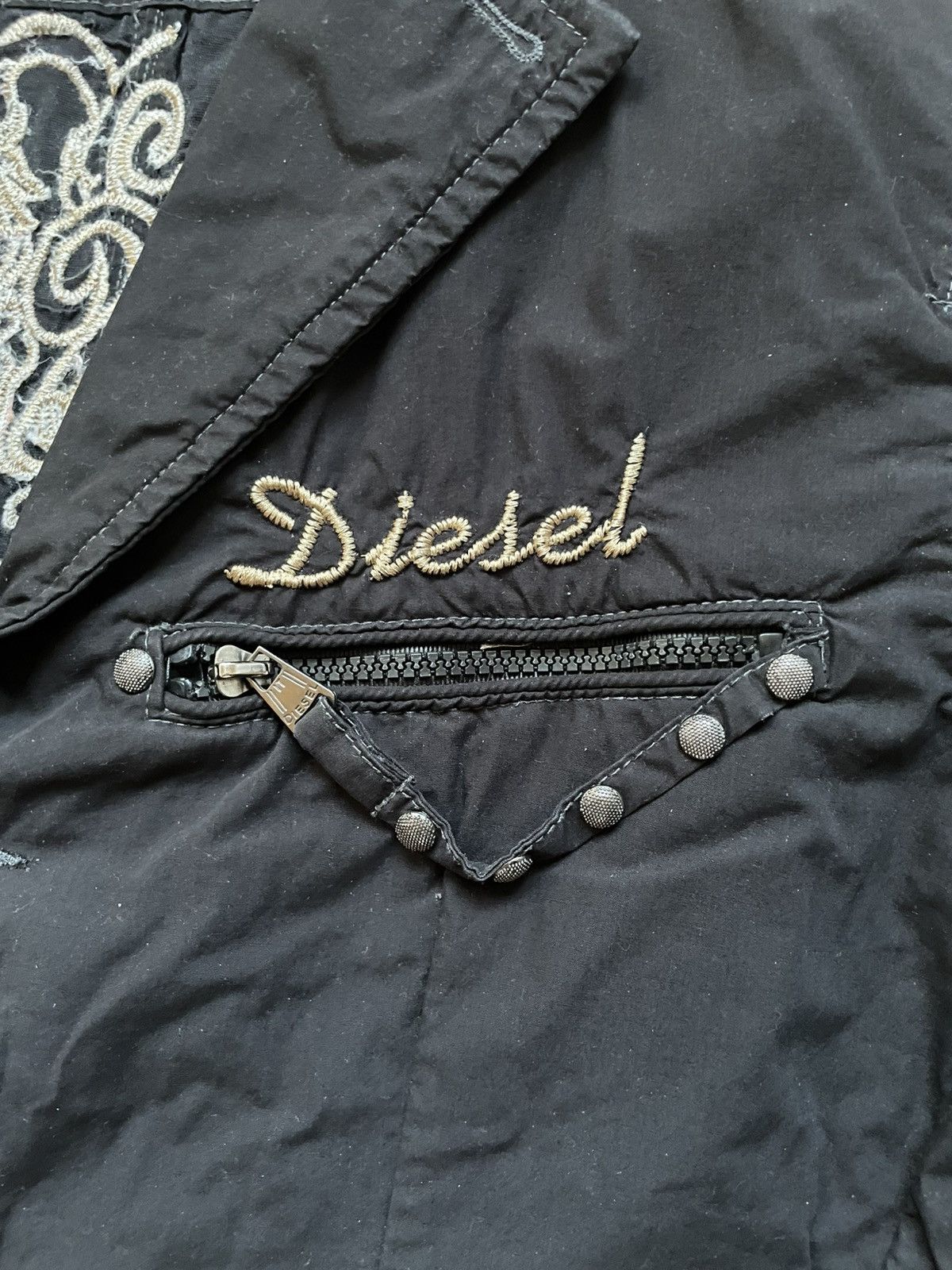 Diesel × Vintage Y2K Avant Garde Vintage Diesel Women’s Jacket Big Logo XL Size XXL / US 16-18 / IT 52-54 - 5 Thumbnail