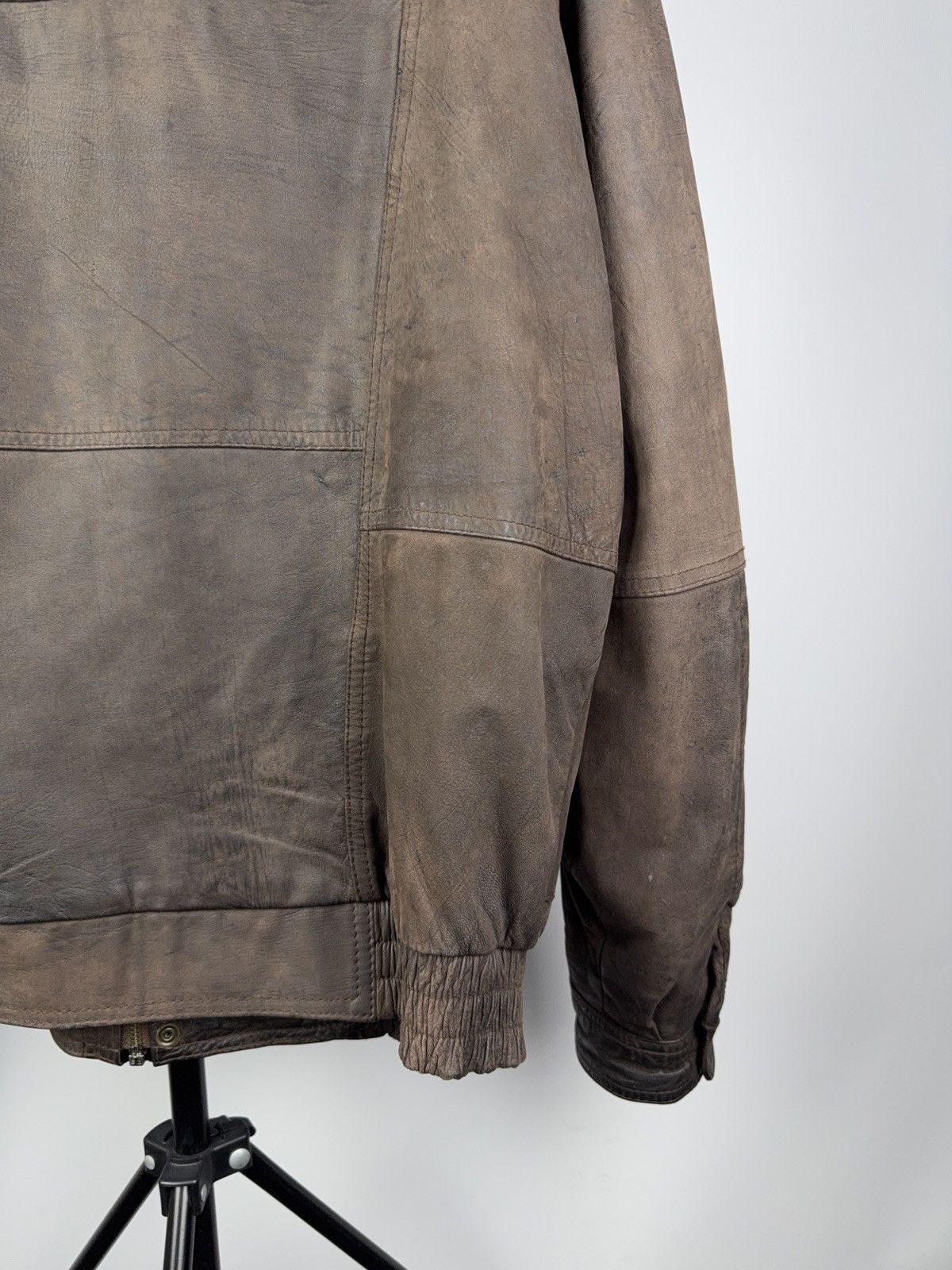 Leather Vintage Genuine Leather MOTO Bomber Jacket Rock Punk Rick Size US L / EU 52-54 / 3 - 12 Thumbnail