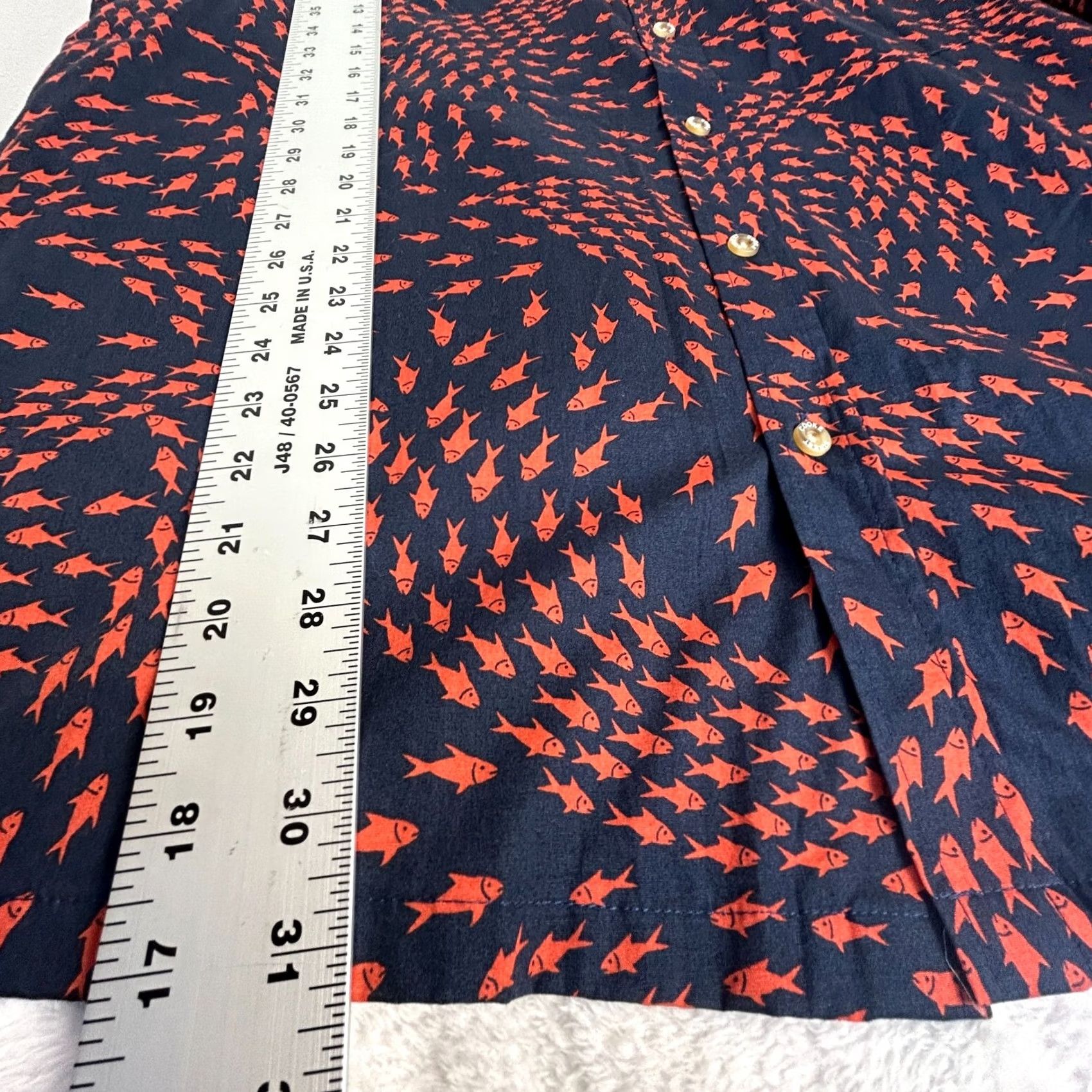 Vintage Cooke Street Men's Button Down Hawaiian Shirt Cotton Fish Print Blue XL NWT Size US XL / EU 56 / 4 - 7 Thumbnail