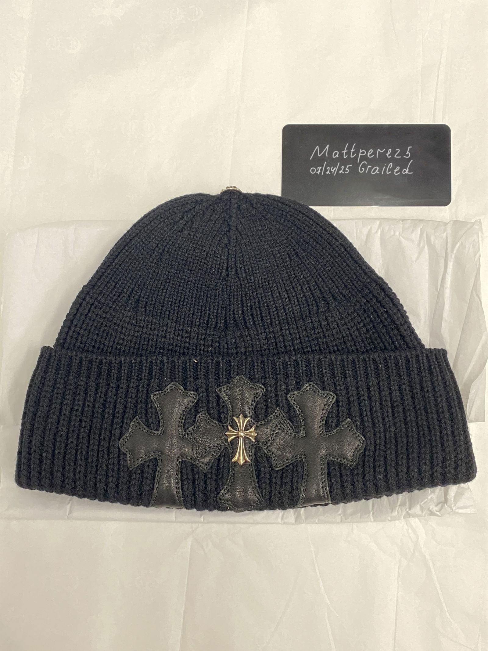 ニットキャップ・ビーニー Chrome Hearts Watch Cap 3 Cemetery Triple Cross Beanie Chrome Hearts Watch Cap 3 Cemetery Triple Cross Beanie