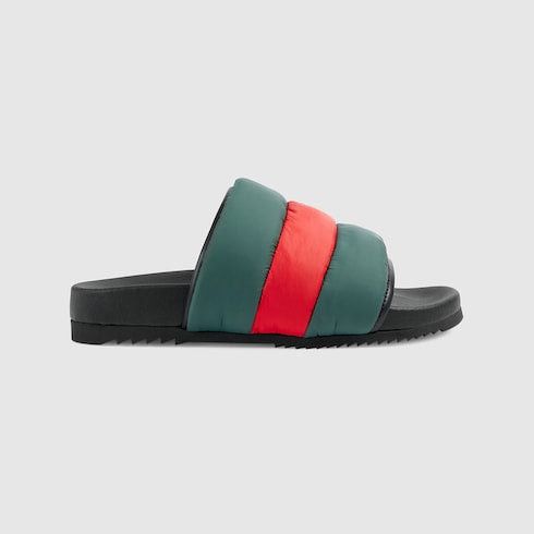Gucci Web Padded Slide Sandals SIZE 35