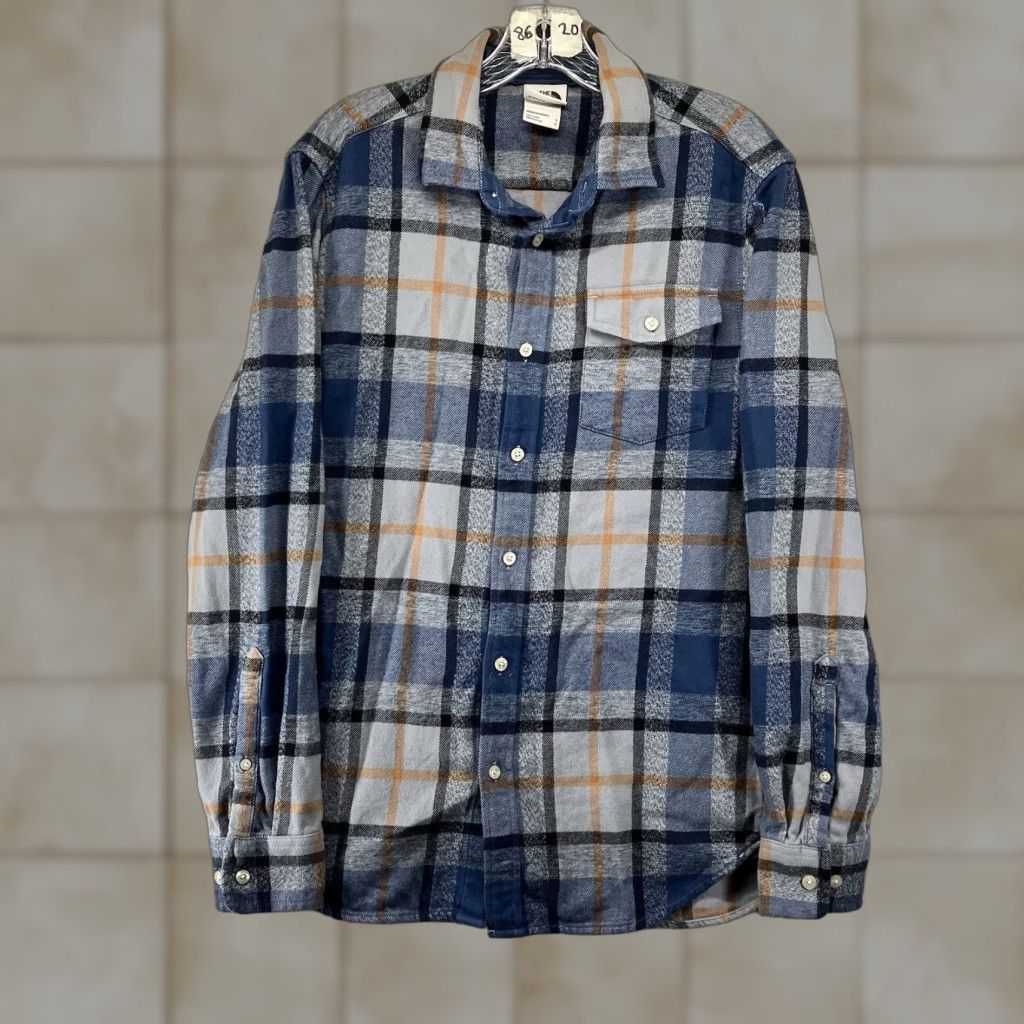 The North Face The North Face Men's Shirt Small Thick Knit Flannel Plaid Blues Grays All Cotton Size US S / EU 44-46 / 1 - 1 Thumbnail