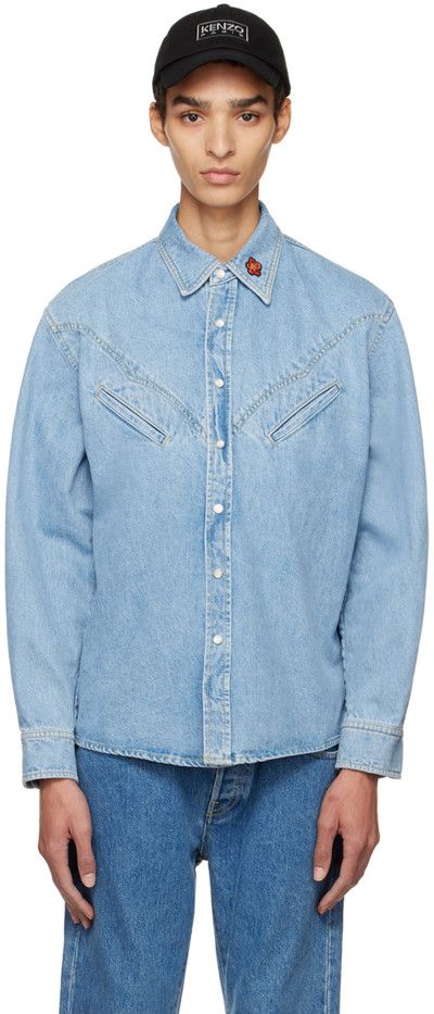 Kenzo o1mle0624 Western-Style Denim Shirt in Blue Size US L / EU 52-54 / 3 - 2 Thumbnail
