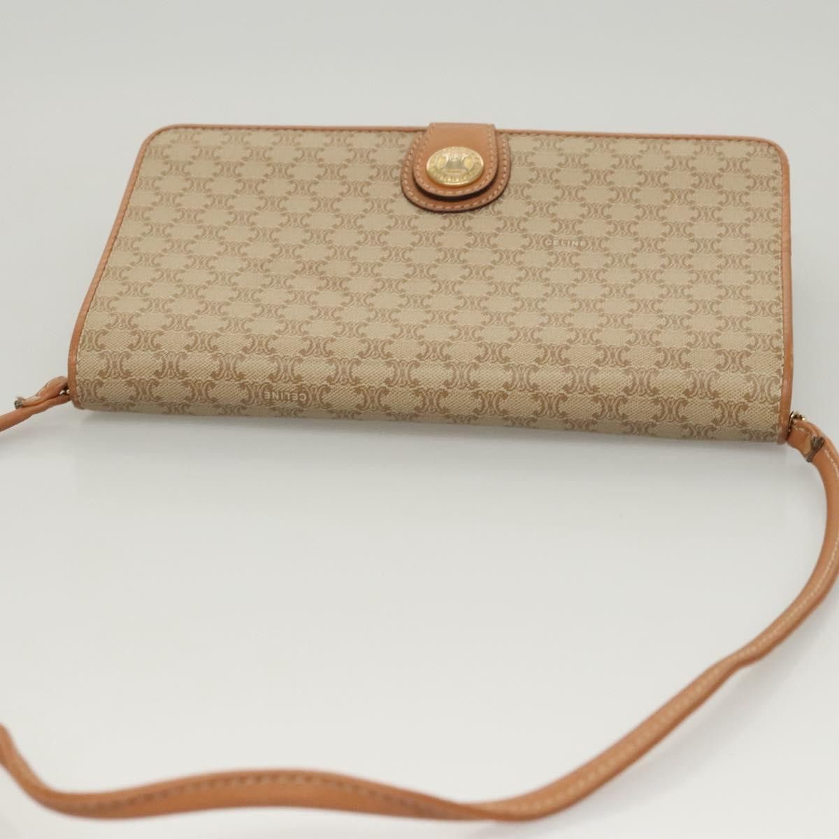 Celine CELINE Macadam Canvas Shoulder Bag Pvc Beige Gold Size ONE SIZE - 6 Thumbnail