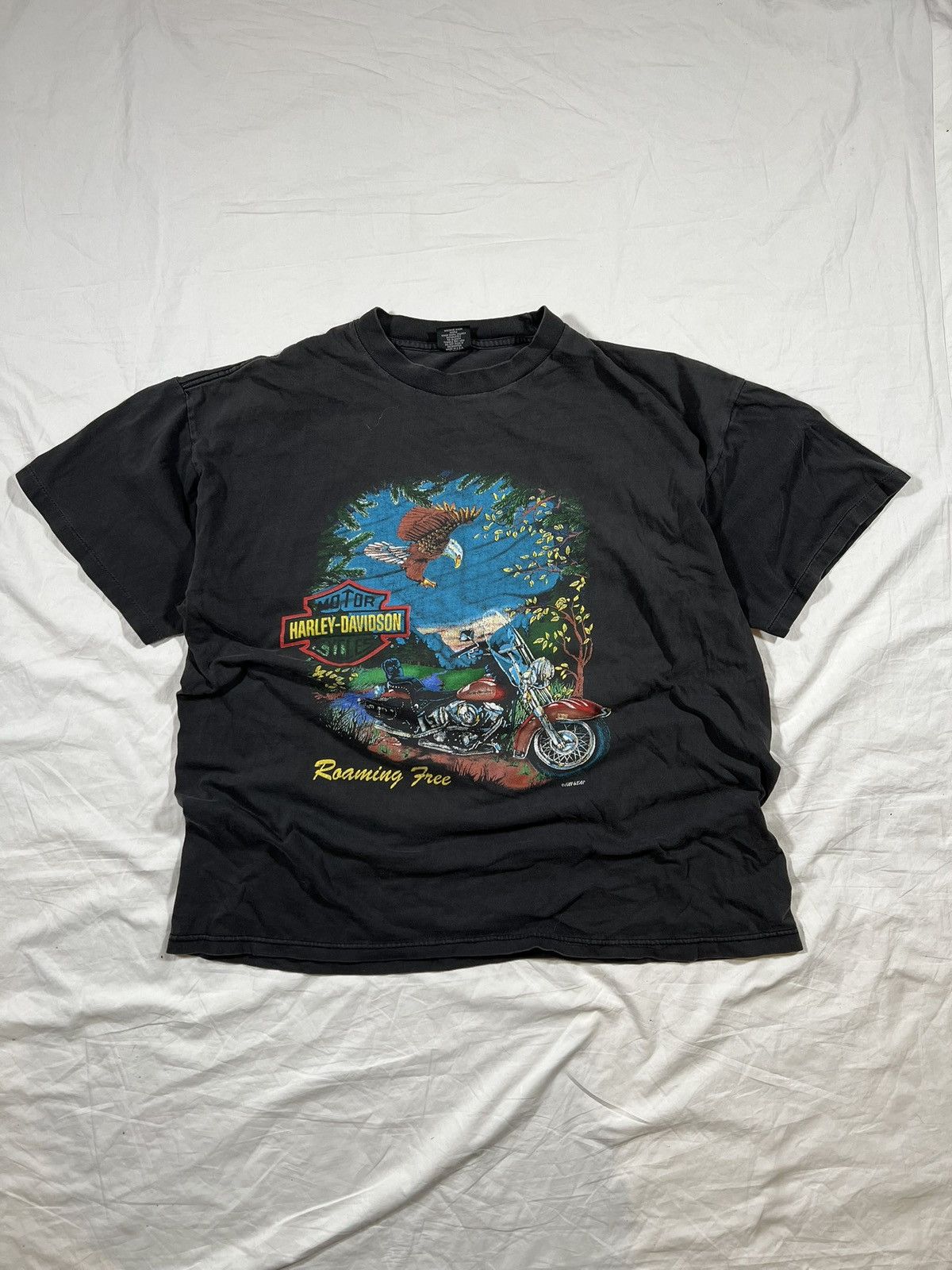 Vintage 90s Harley Davidson Single Stitched Faded Biker Tee