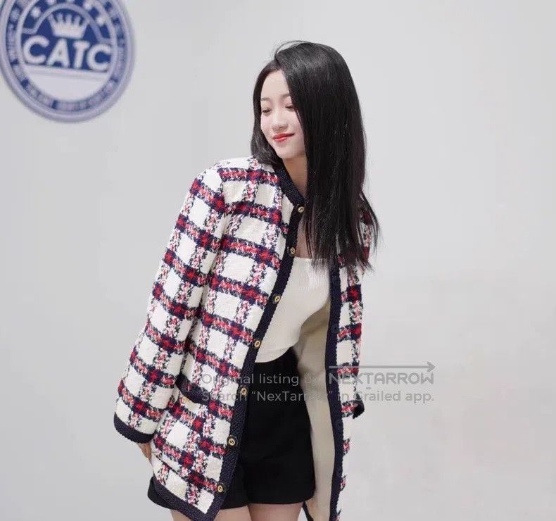 Gucci Gucci Colour-blocked plaid wool woven tweed round-neck sin Size M / US 6-8 / IT 42-44 - 8 Thumbnail
