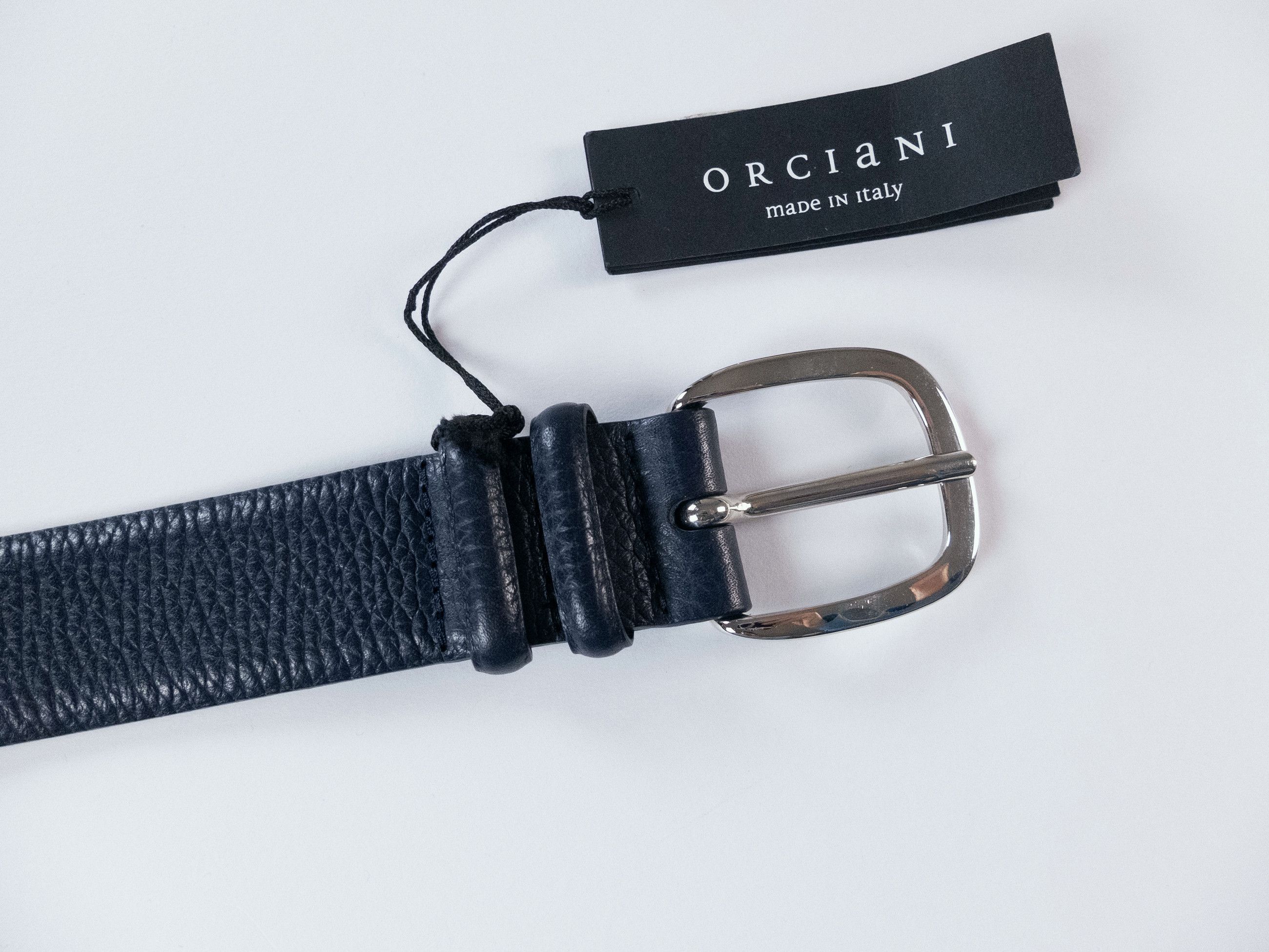 Orciani ORCIANI navy blue leather belt 90 (for size 34 inch waist) Size 34 - 3 Thumbnail