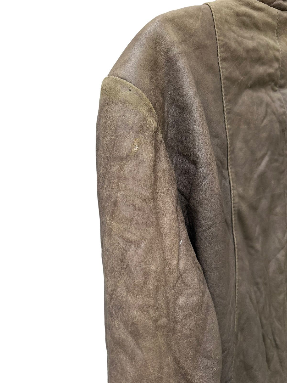 Leather Vintage Trashed Oliver Strelli Leather Jacket Size US XL / EU 56 / 4 - 18 Thumbnail