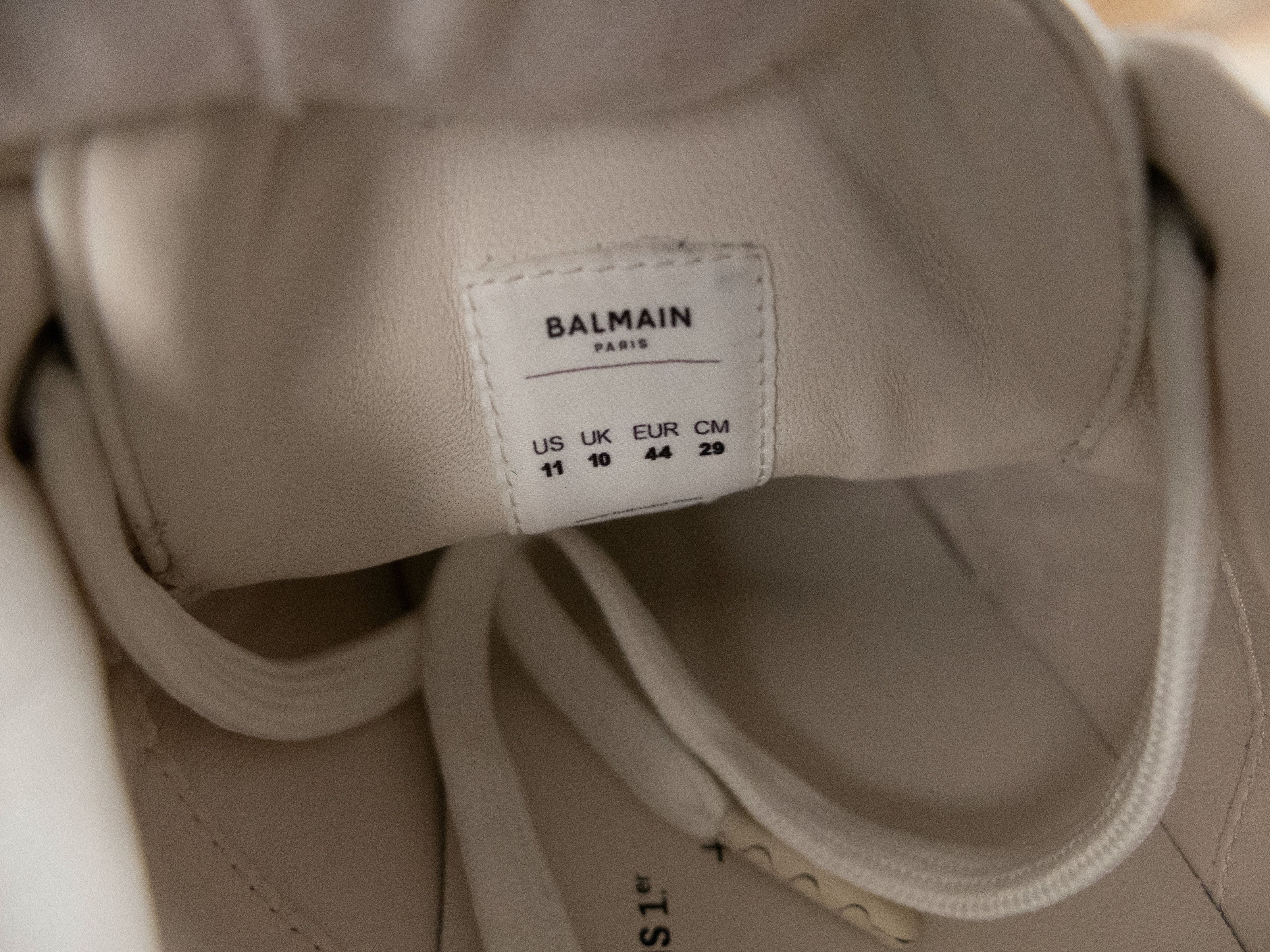 Balmain BALMAIN B-court white colorblock sole leather sneakers 11 44 Size US 11 / EU 44 - 9 Thumbnail