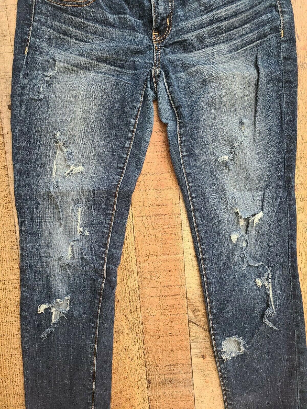 Designer American Eagle Jegging Super Stretch 4 Distressed Size 27" / US 4 / IT 40 - 2 Thumbnail