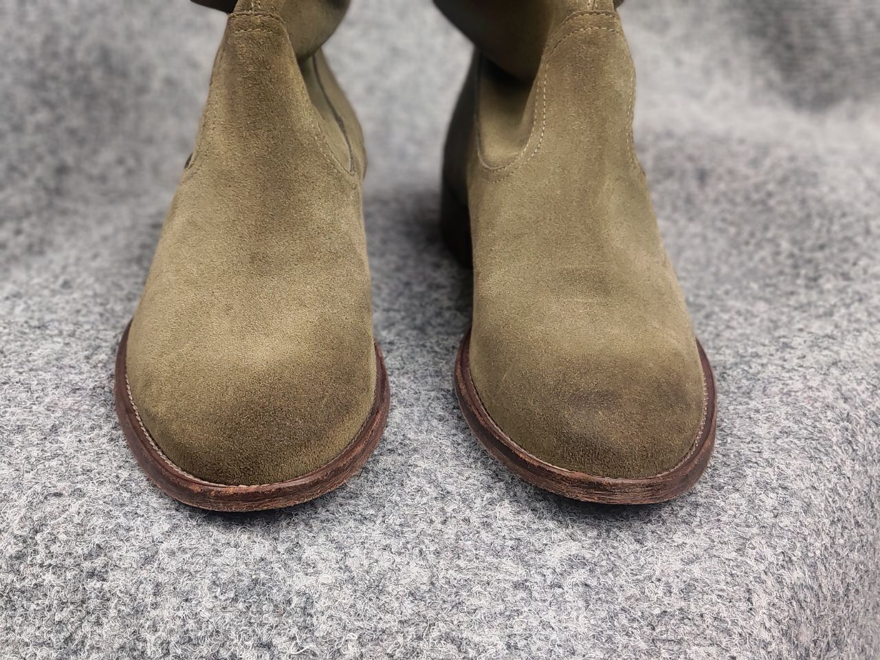 Vintage Via Roma 15 Designer leather shoes green Flat Ankle Boots Size US 11 / IT 41 - 9 Thumbnail