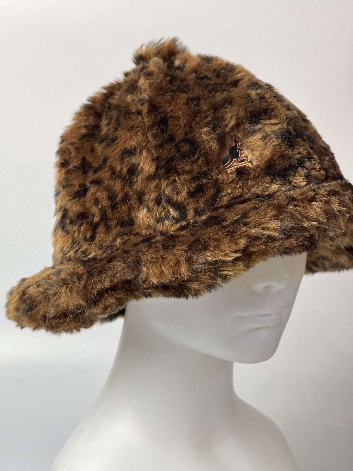 Kangol faux fur casual bucket hat in leopard print online