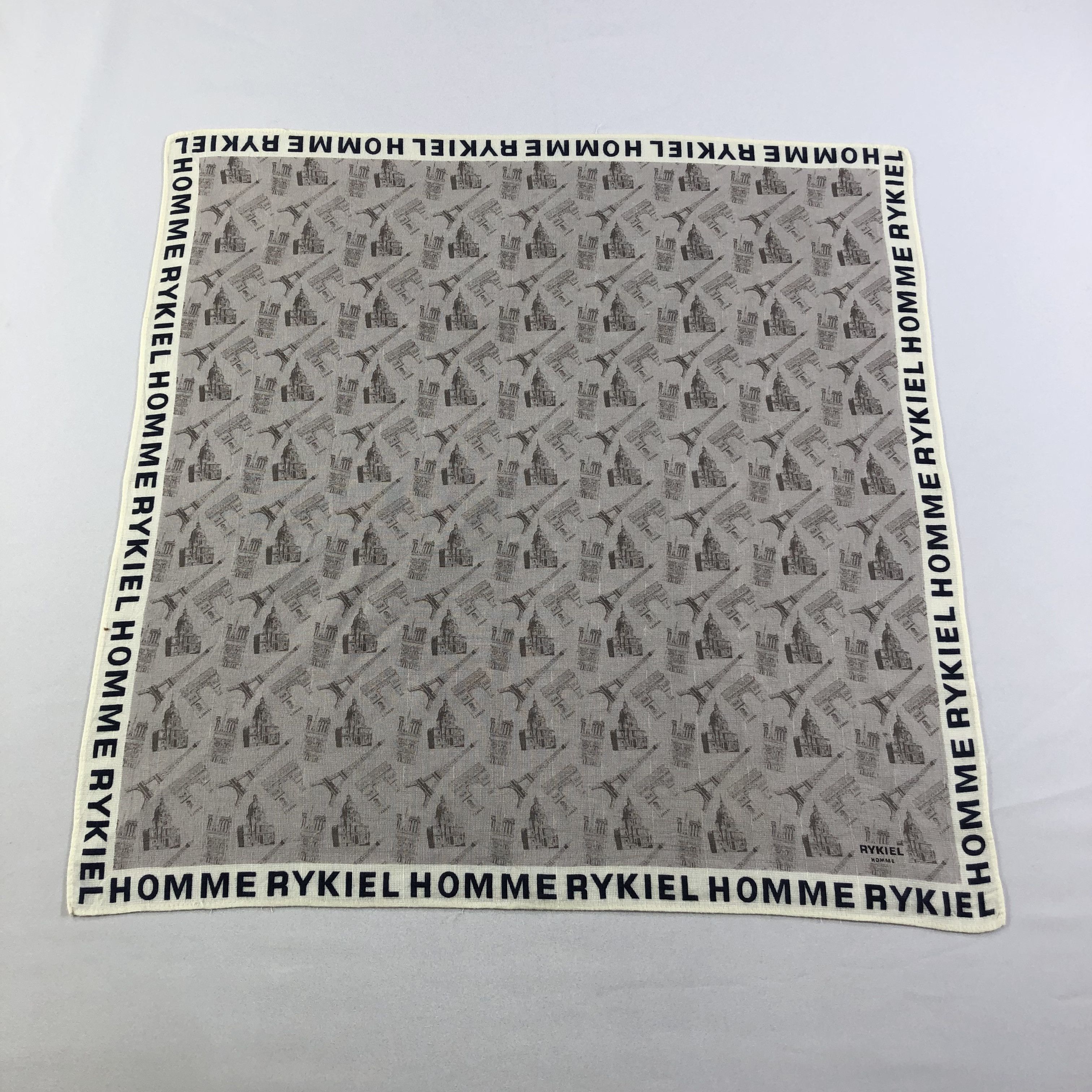 Sonia Rykiel × Vintage Rykiel Homme Eifel Handkerchief Neckerchief Bandana H2051 Size ONE SIZE - 2 Thumbnail