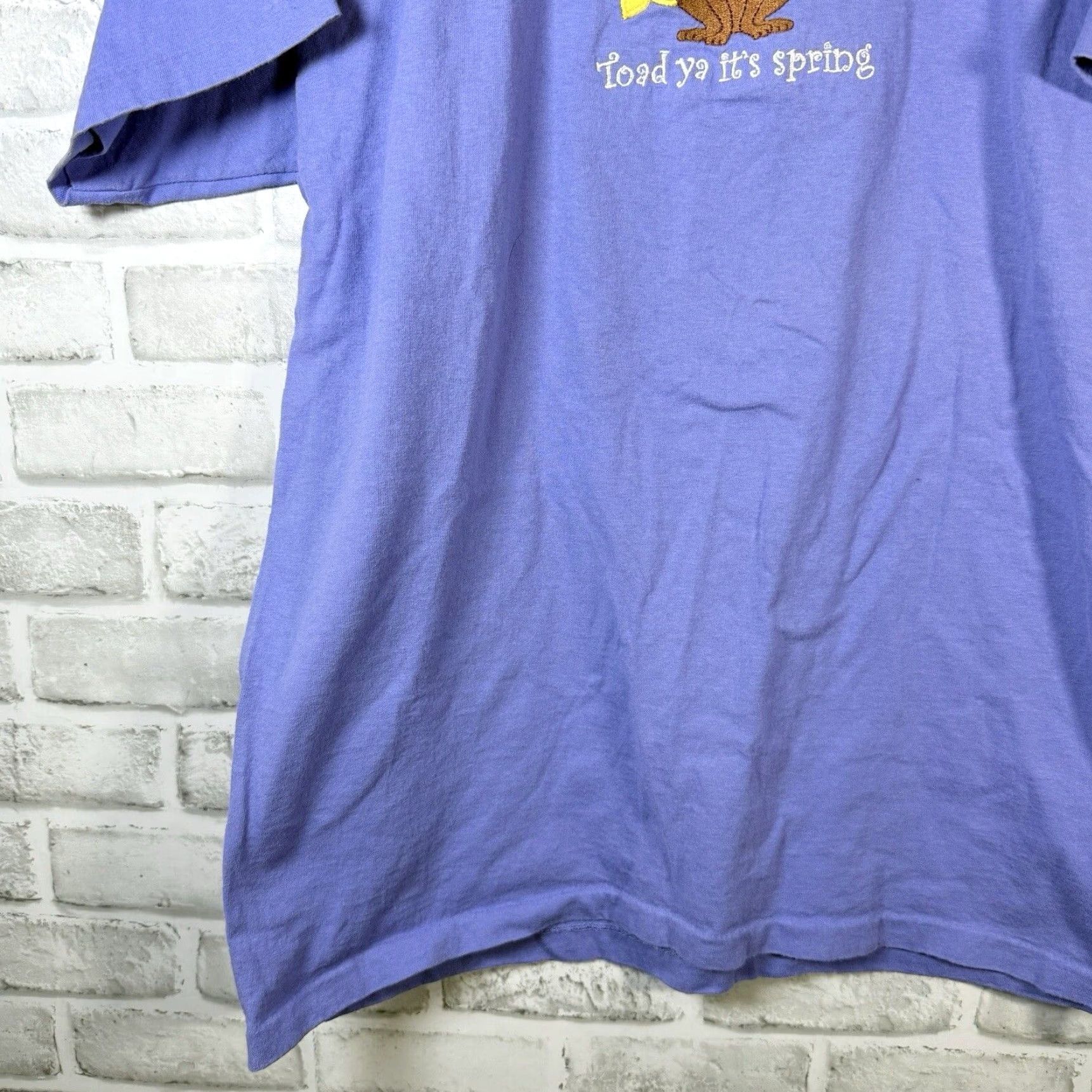 Vintage VINTAGE Unbranded Tee Shirt Unisex Size L Purple 100% Cotton Stitch USA Spring Graphic Tee Mens Womens Size ONE SIZE - 3 Thumbnail