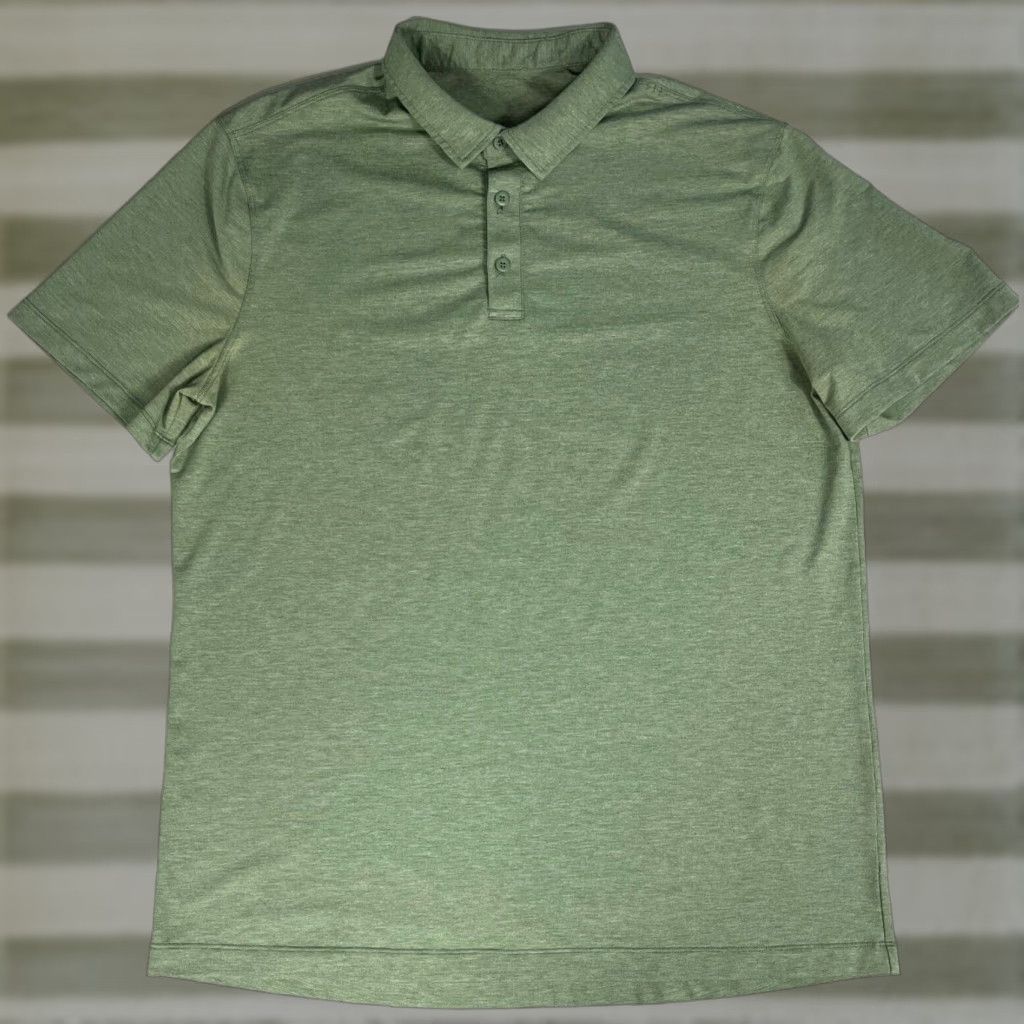 Lululemon Lululemon Men's Performance Polo Shirt Green Sz L Size US L / EU 52-54 / 3 - 1 Thumbnail