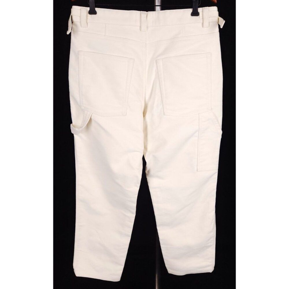 AMI AMI Wide-Leg Brushed-Cotton Trousers Size L Mens Cream Mole Size US 35 - 8 Thumbnail