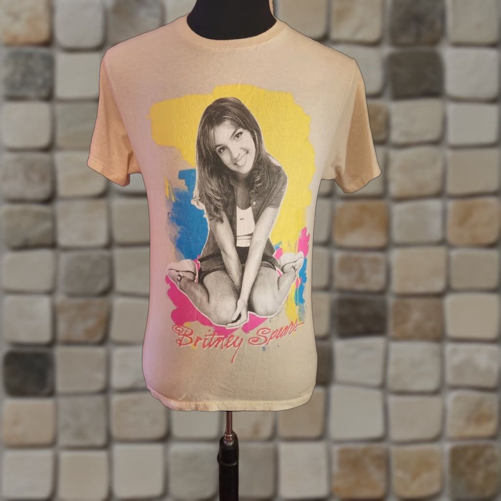 Vintage Britney Spears T-Shirt Yellow 2023 Licensed Graphic Tee Size M Adult Unisex Short Sleeve Crew Neck Cotton Regular Fit Music Size US M / EU 48-50 / 2 - 1 Thumbnail