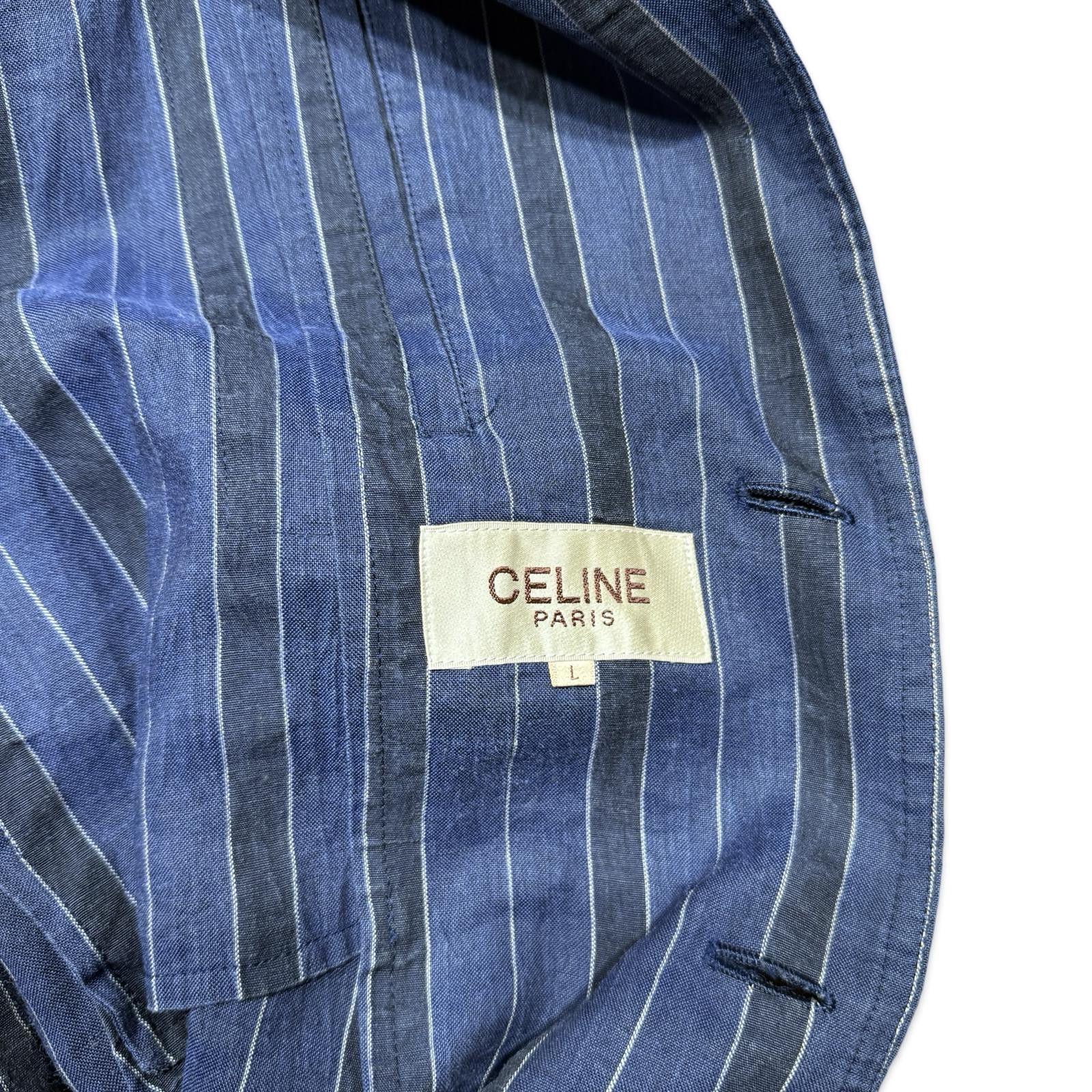 Celine Vintage Celine Striped Lightweight Overcoat Blazer Size 42R - 8 Thumbnail