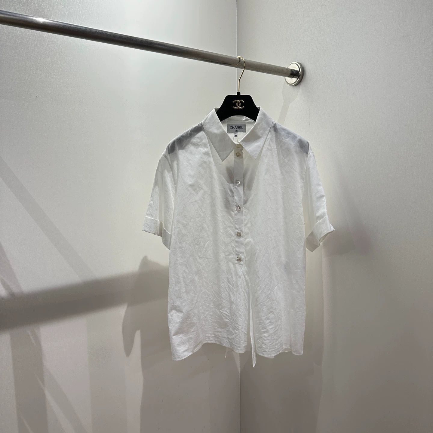 Chanel Chanel 24C Star Pattern Short Sleeve Shirt 38 Cotton Size S / US 4 / IT 40 - 1 Thumbnail