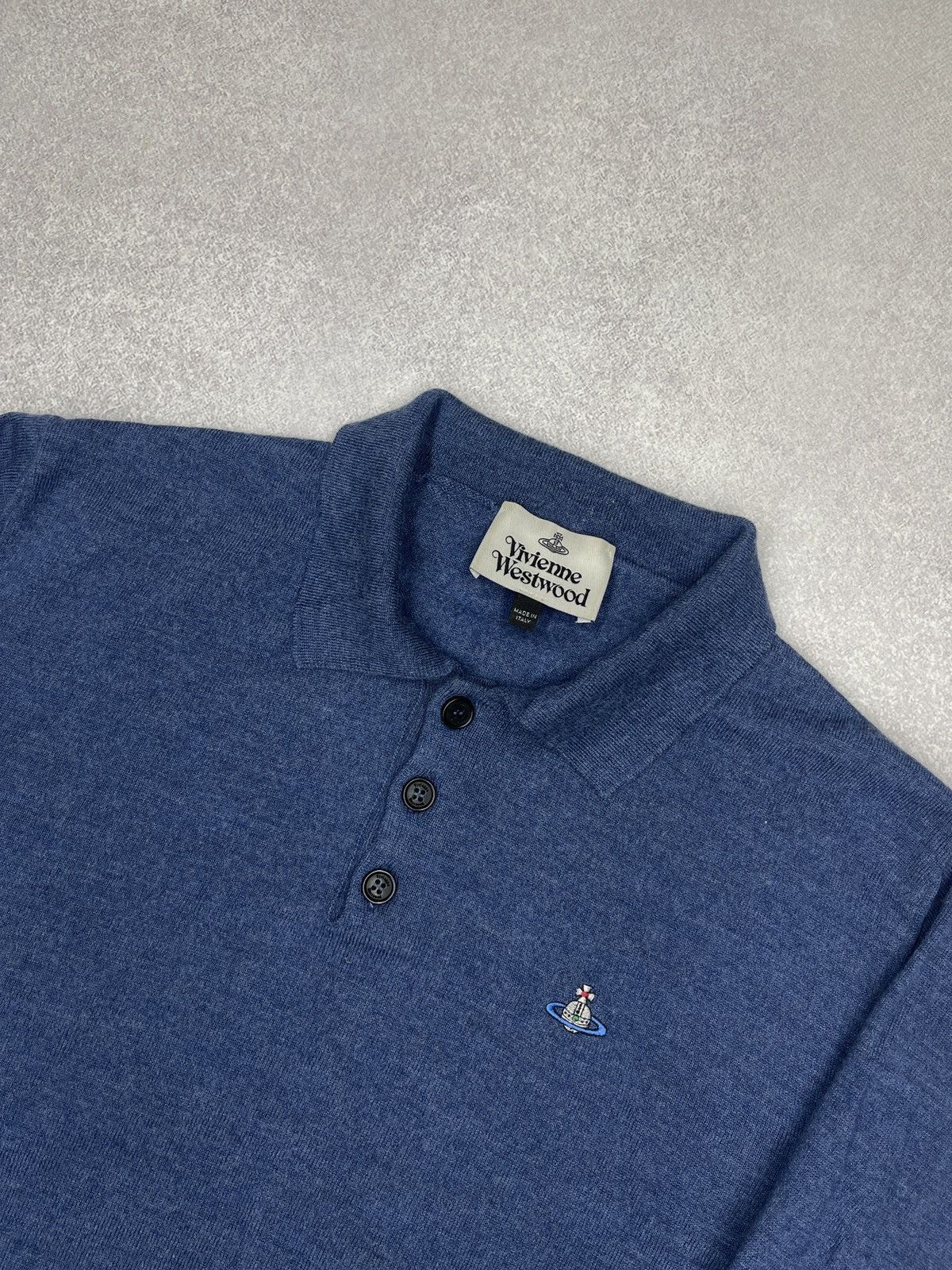 Vivienne Westwood Vivienne Westwood Knit Polo Sweater Wool Blue Made in Italy Size US M / EU 48-50 / 2 - 4 Thumbnail