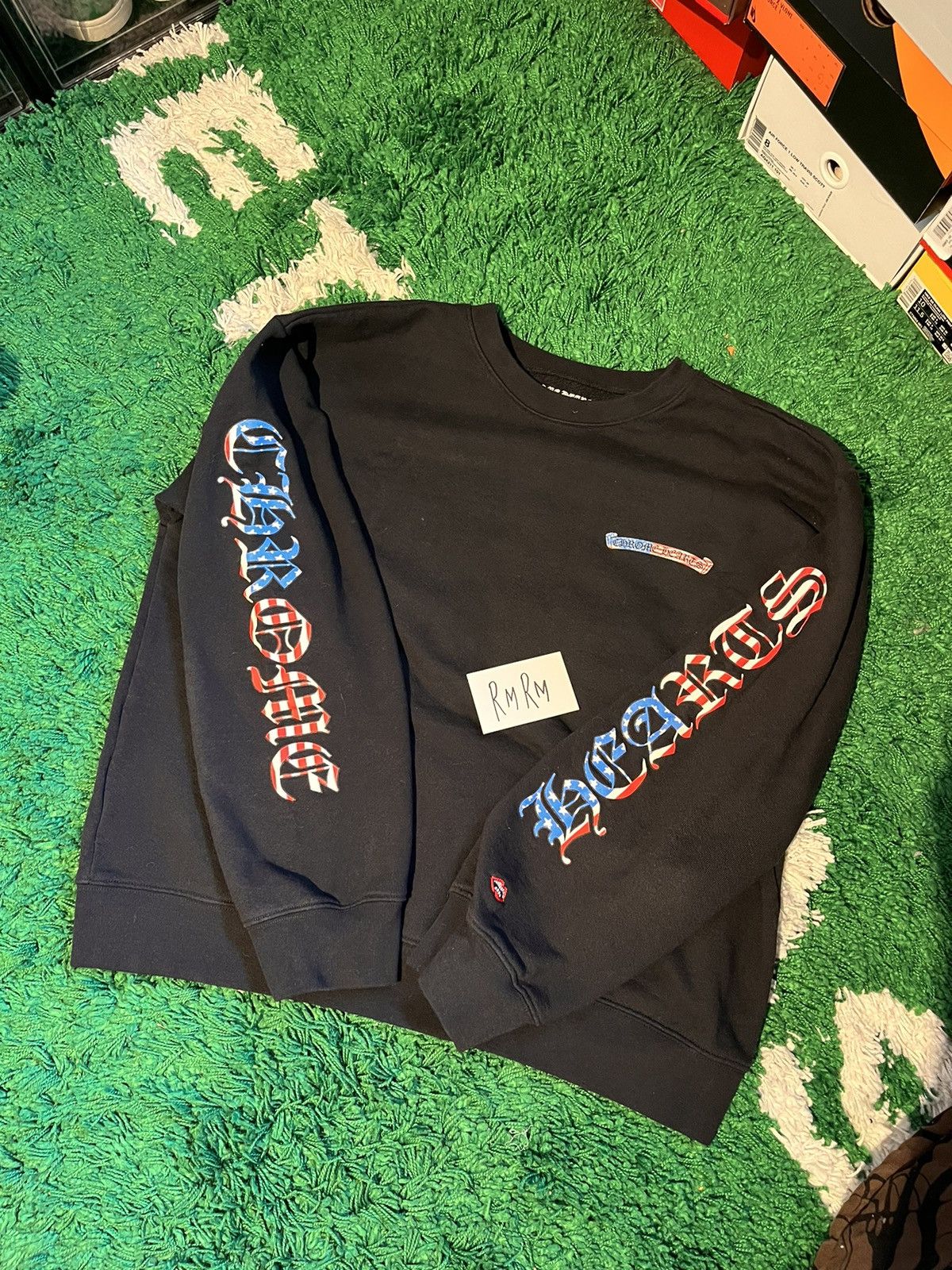 image of Chrome Hearts America Crewneck in Black, Men's (Size Large)