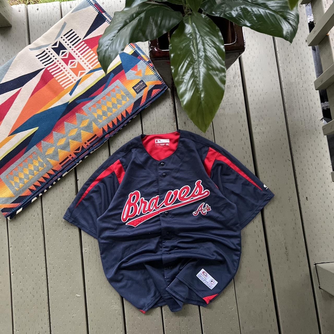 MLB × Vintage 90s Atlanta Braves Baseball Jersey Size US L / EU 52-54 / 3 - 1 Thumbnail