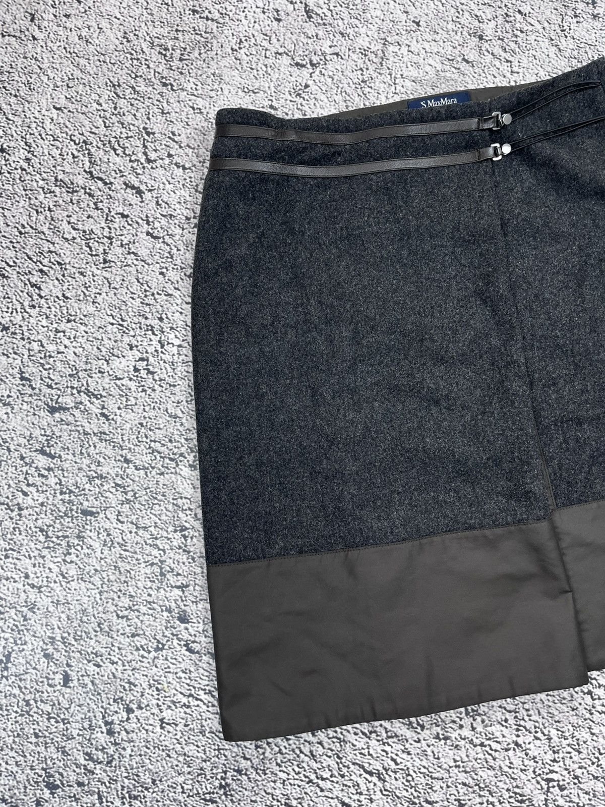 Max Mara S MAX MARA WOOL WRAP SKIRT ARCHIVE LUXURY MINIMALIST GREY Size 27" / US 4 / IT 40 - 2 Thumbnail