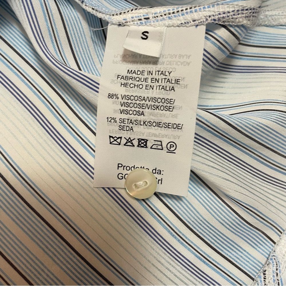 Other NWT New $412 HER SHIRT Blue Stripes Silk Viscose Blouse Siz Size S / US 4 / IT 40 - 8 Thumbnail