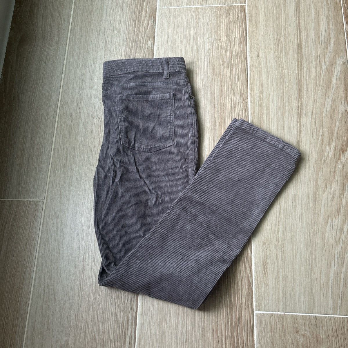 Vintage Grey low-waisted skinny corduroy trousers Size 28" / US 6 / IT 42 - 1 Thumbnail