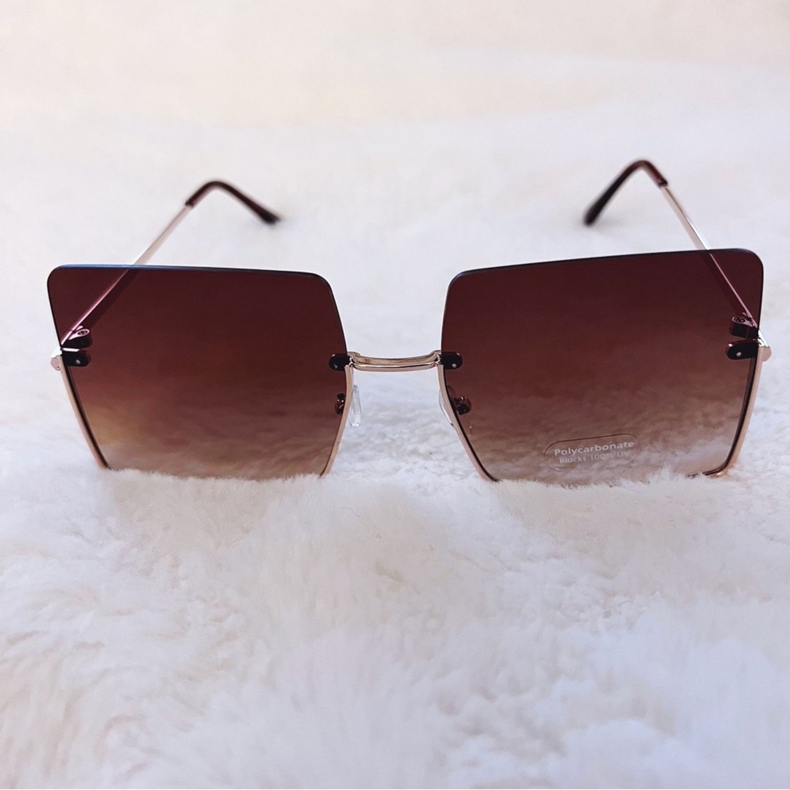 Other Blair Brown Modern Rectangle Half Rim Sunglasses Size ONE SIZE - 6 Thumbnail