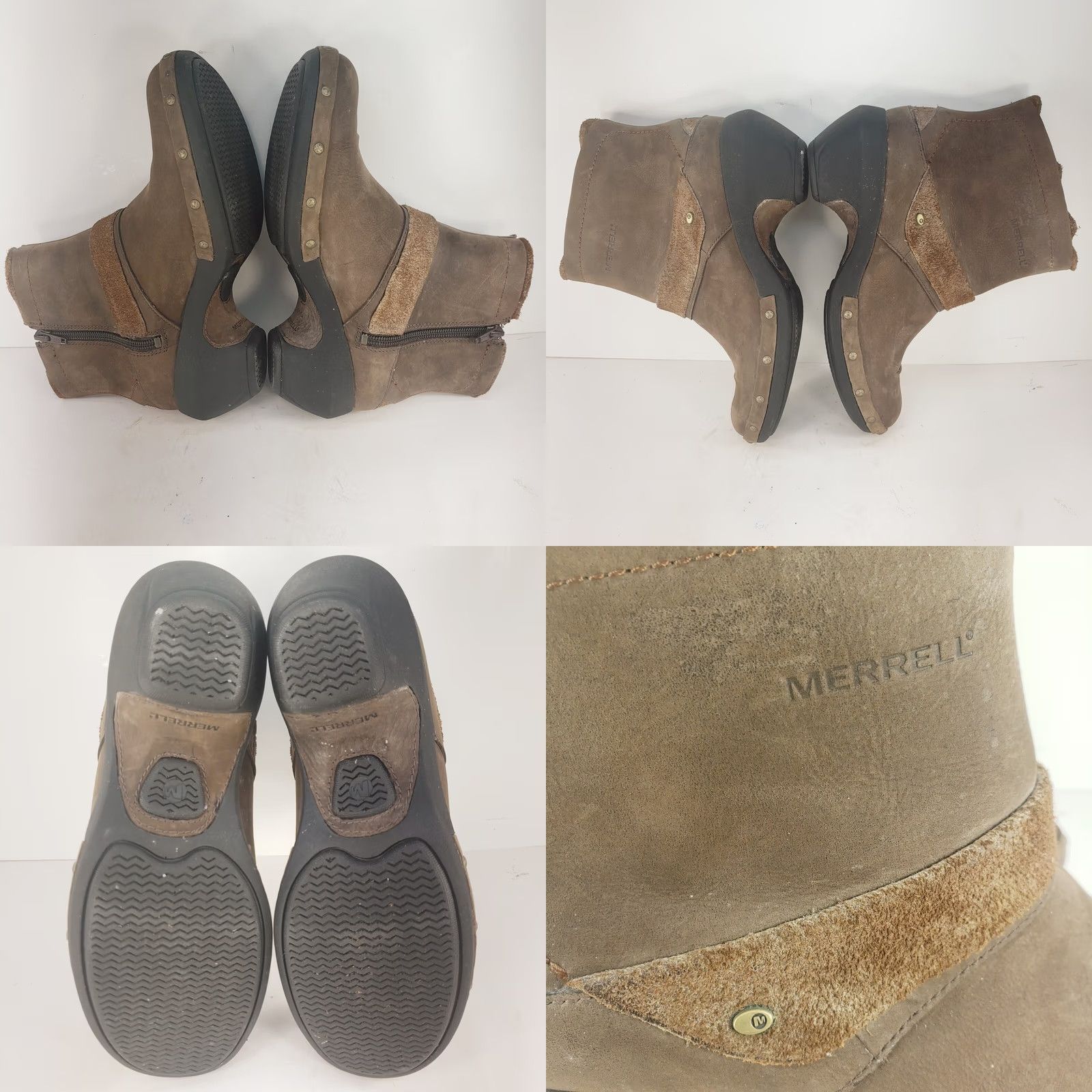 Merrell Merrell Luxe Mid Bitter Chocolate Ankle Boots Women's 7.5 Brown Leather Zip Studded Platform Block Heel Casual Fall Winter Size US 8 / IT 38 - 8 Thumbnail