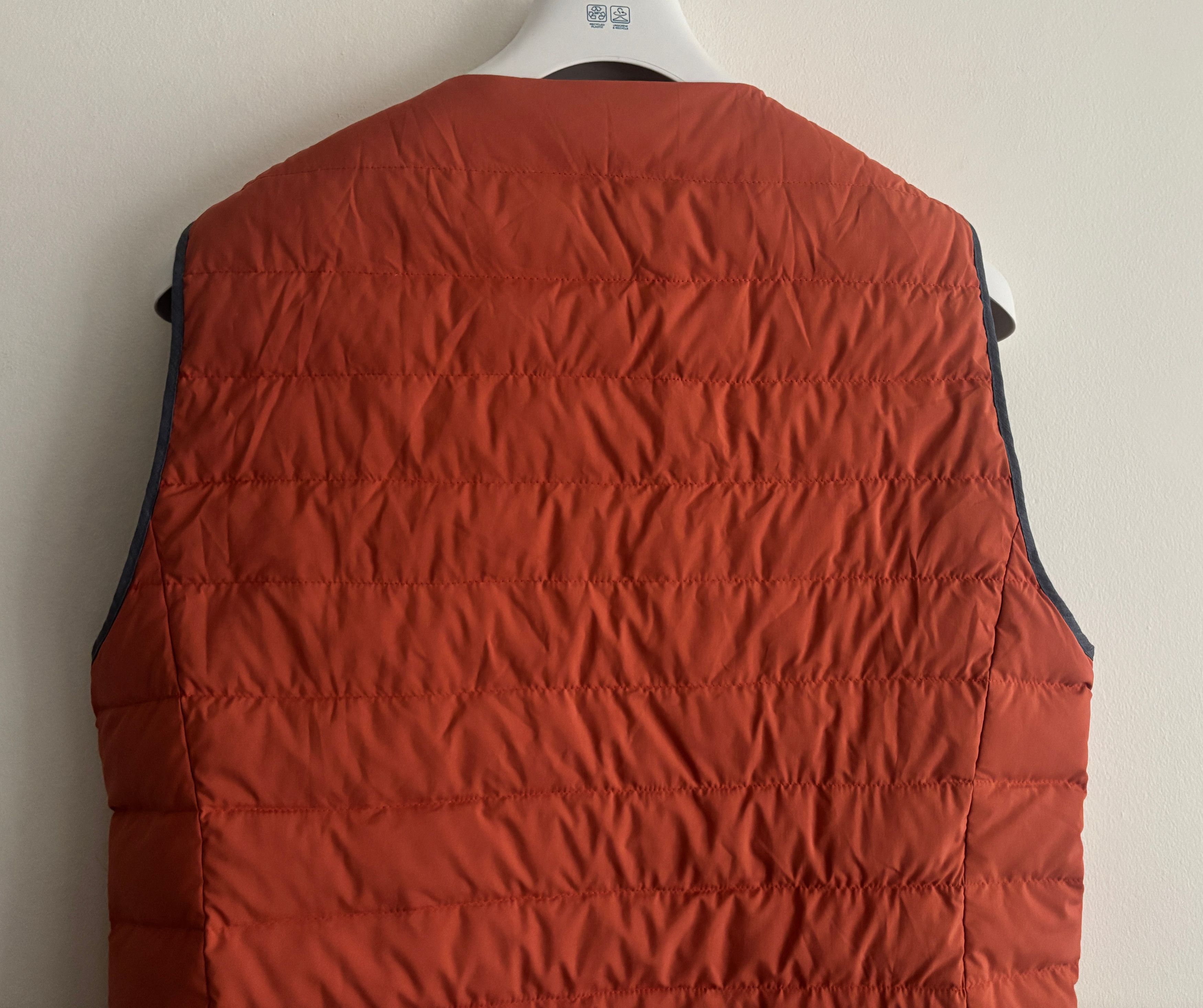 Fedeli RARE Rolex Quilted Orange Down Snap Button Padded Vest Size US M / EU 48-50 / 2 - 13 Thumbnail
