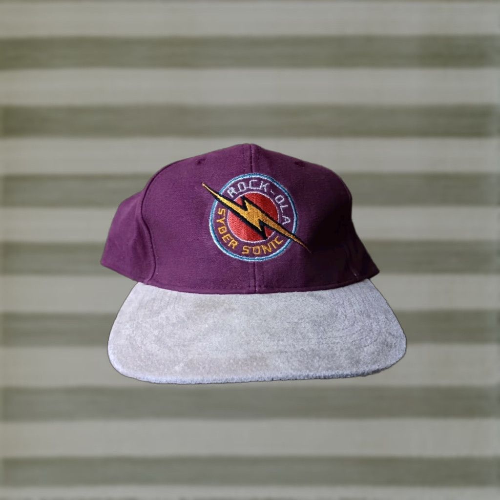 VINTAGE Rare Jukebox Syber Sonic Snapback Hat Cap Multicolor Suede Brim Cameo Mens One Size Baseball Cap Men