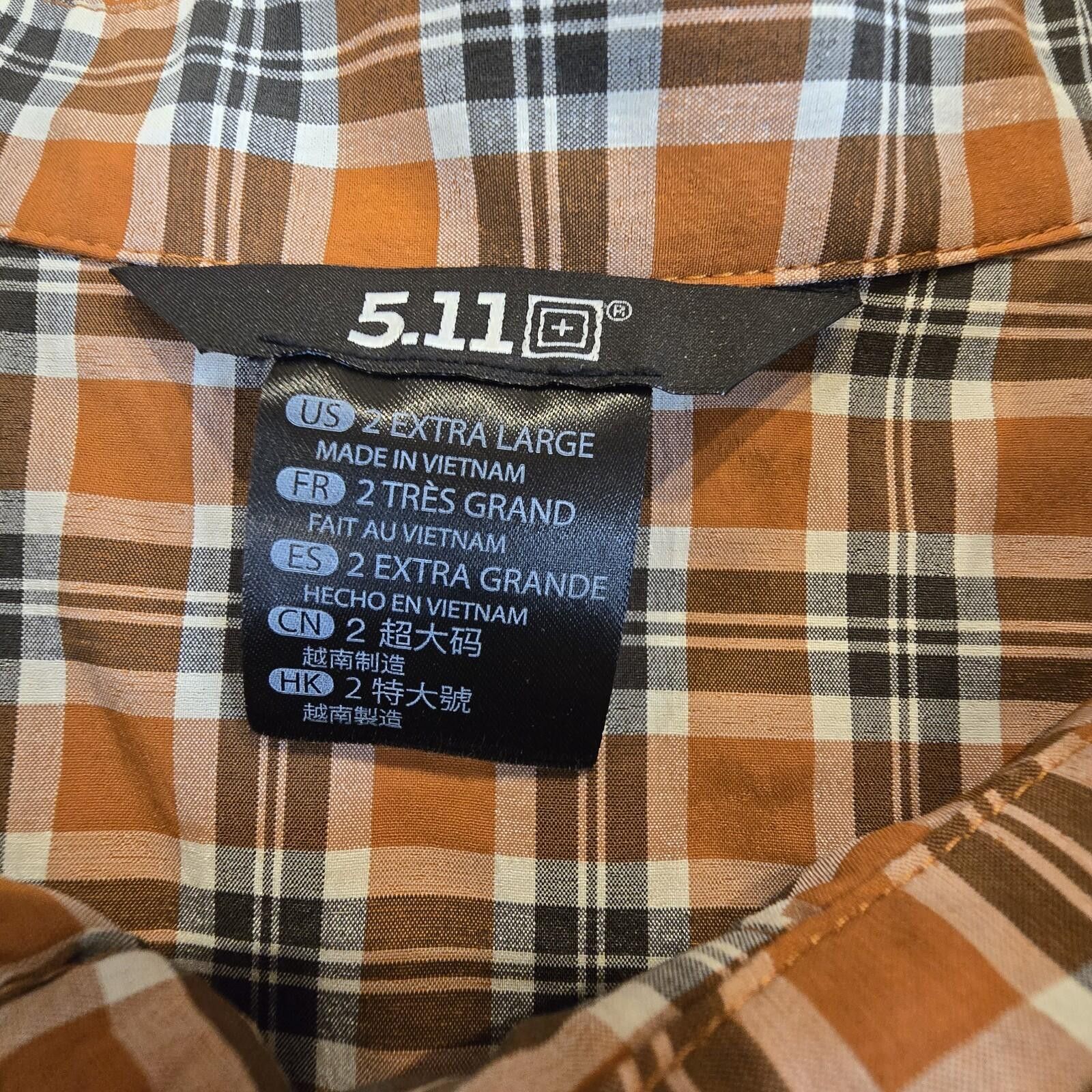 Other 5.11 Tactical Orange Plaid Short Sleeve Shirt 2XL Front Zip Size US XXL / EU 58 / 5 - 4 Thumbnail