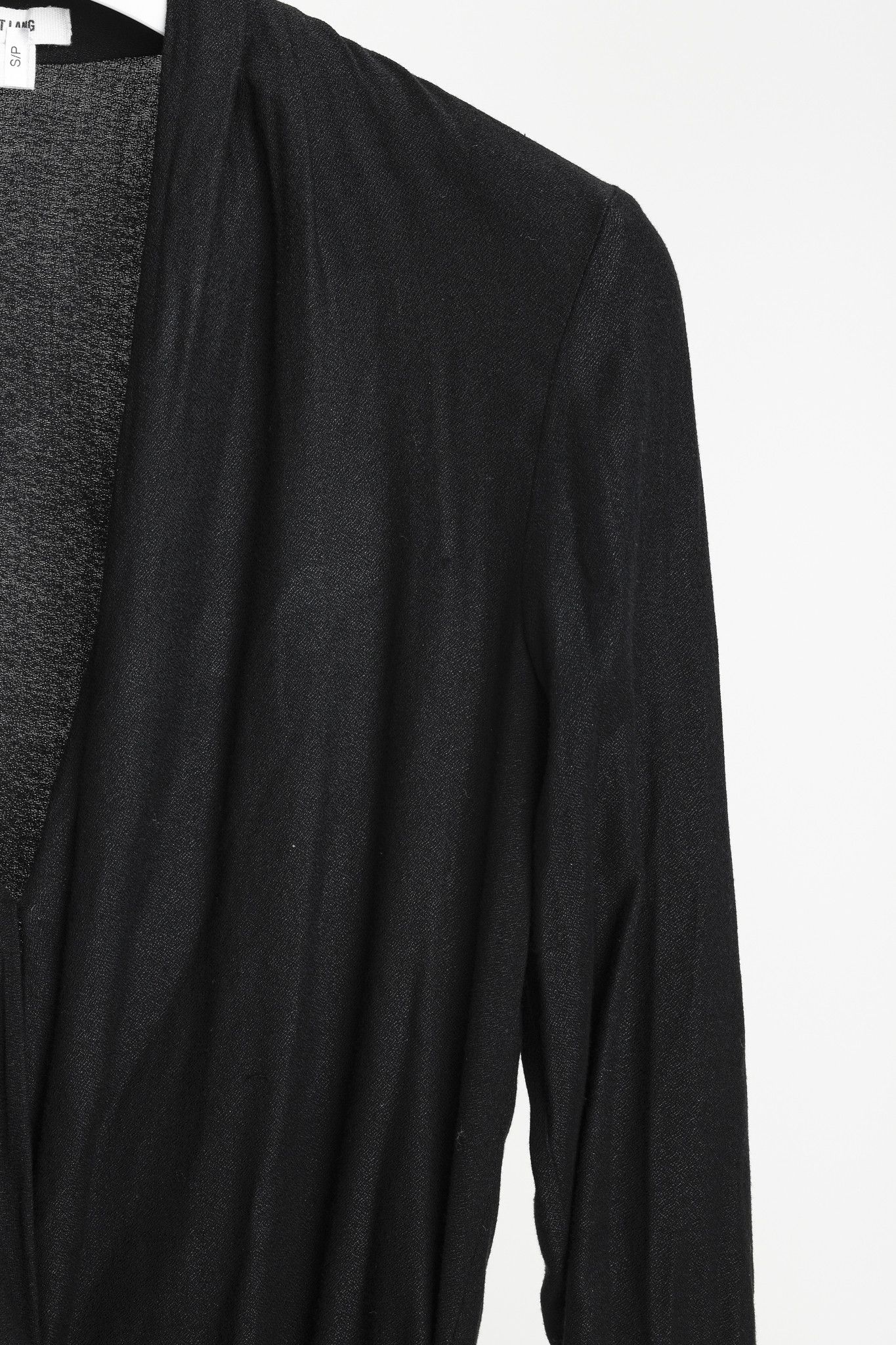 Helmut Lang Helmut Lang Black Fold Over Draped Viscose-Blend Top Size S / US 4 / IT 40 - 5 Thumbnail