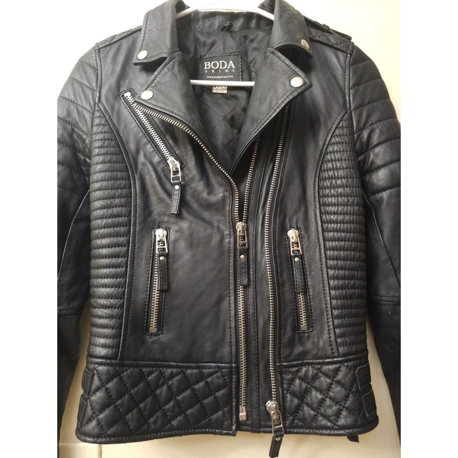 Boda Skins BODA Skins Kay Michaels Napa Leather Platinum Jacket 32/4 Size S / US 4 / IT 40 - 8 Thumbnail