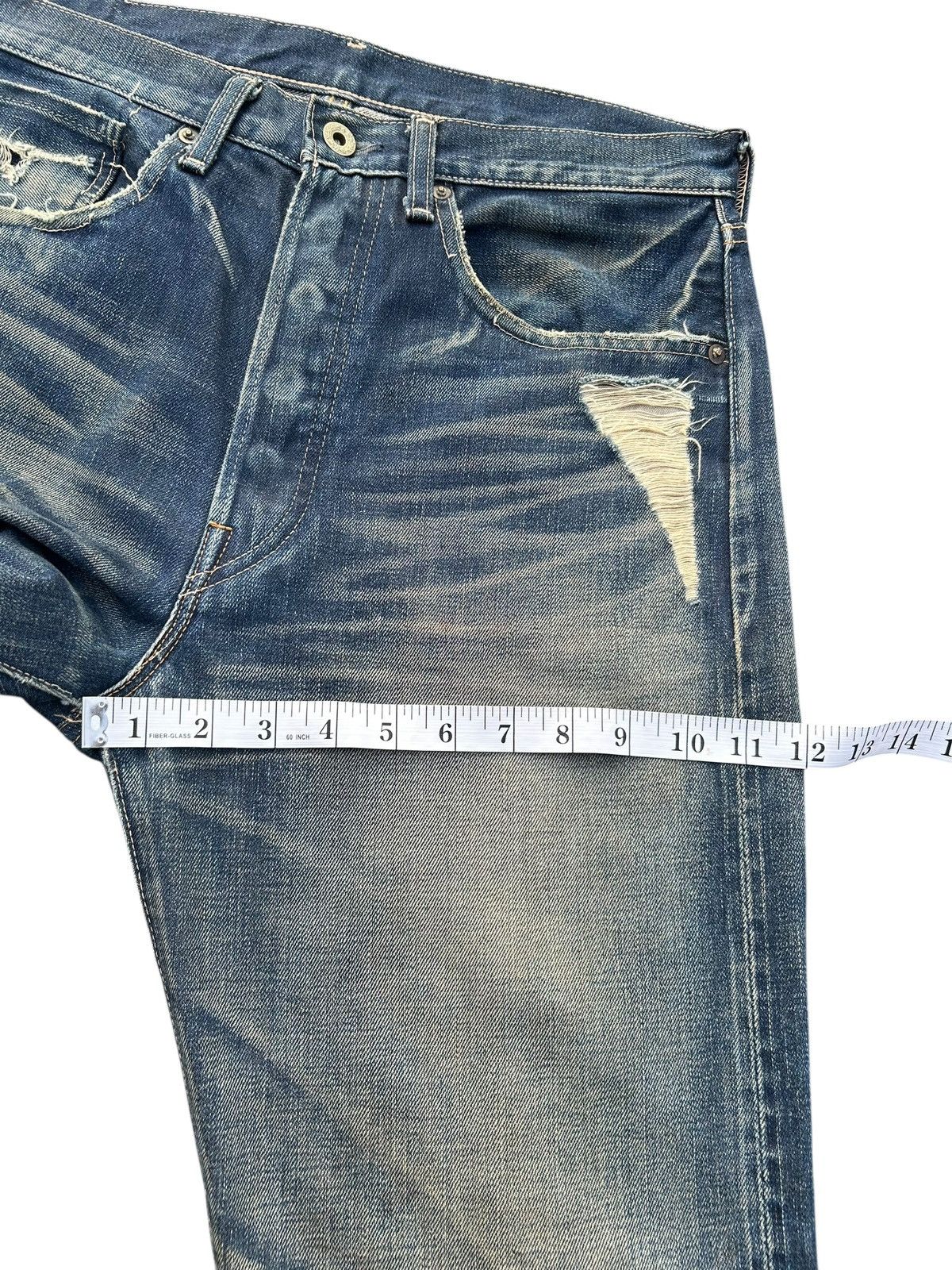 Kapital Thrashed Vintage Levis Big E Selvedge Distressed Denim jeans Size US 32 / EU 48 - 21 Thumbnail