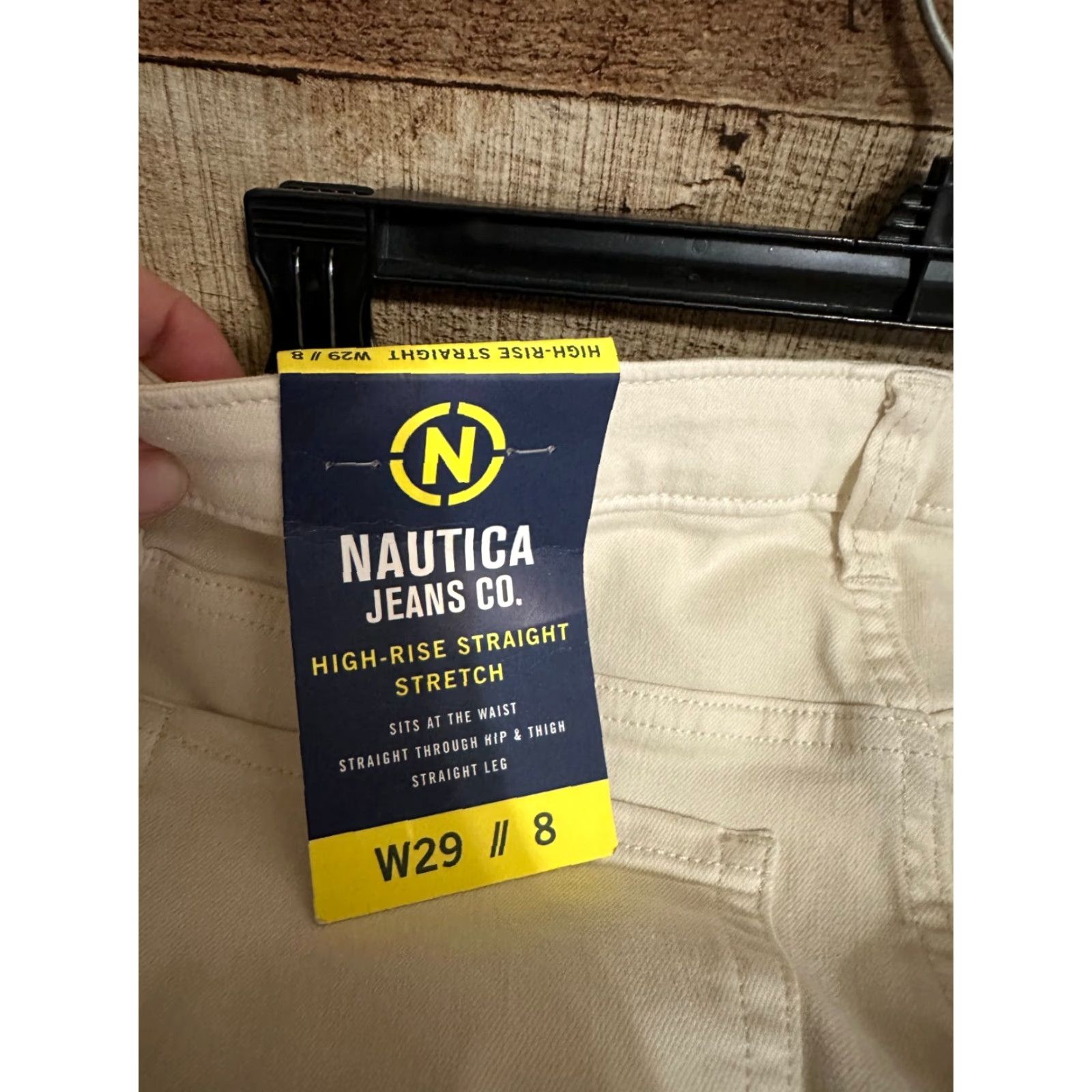 Nautica Nautica Jeans Co. Women Chino Ankle Trouser 8/29 Regular Ivory Light Shale Wash NWT Holiday Size 30" / US 8 / IT 44 - 4 Thumbnail